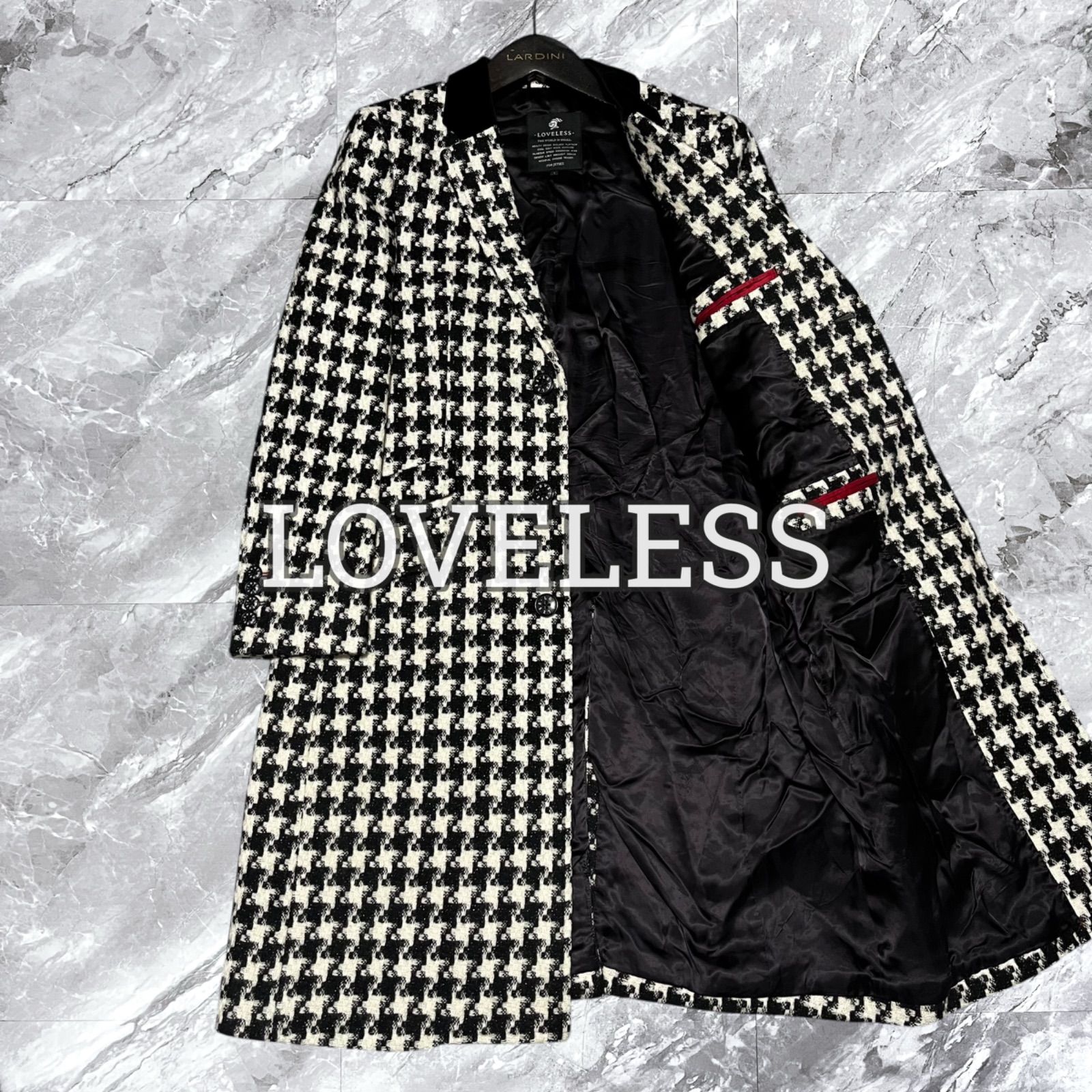 【極美品】上質 LOVELESS ラブレス 千鳥格子柄 チェスターコート M LOVELESS ラブレス チェスターコート ロングコート 千鳥格子 ウール