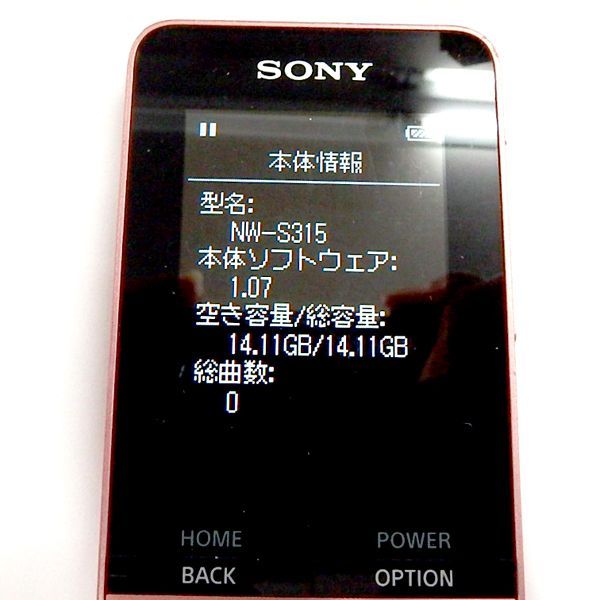 SONY ポータブルオーディオプレーヤー 16GBモデル NW-S315