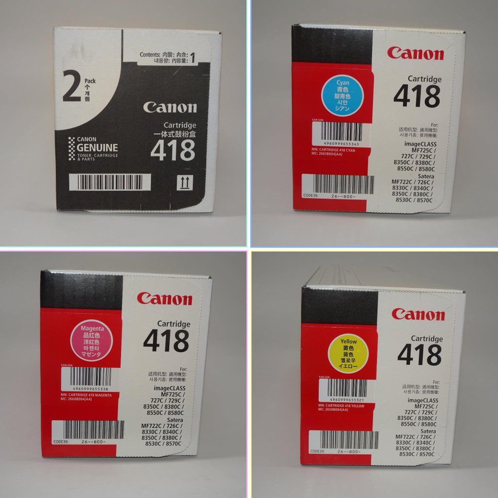 Canon トナーカートリッジ 418 K,C,M,Y 純正 4本セット ブラック