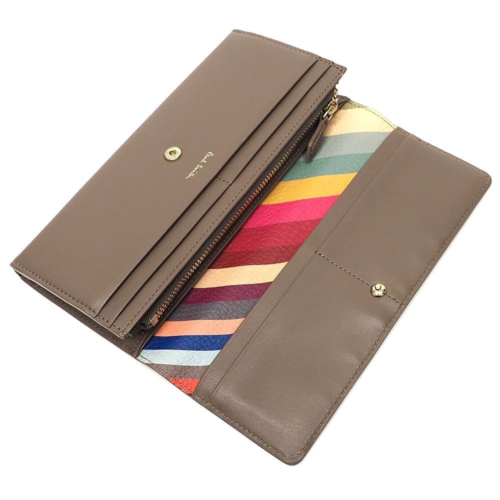 未使用品 Paul Smith ラムレザー ウォレット 長財布 トープ BPW156 ポールスミス レディース 5CH/K06224/