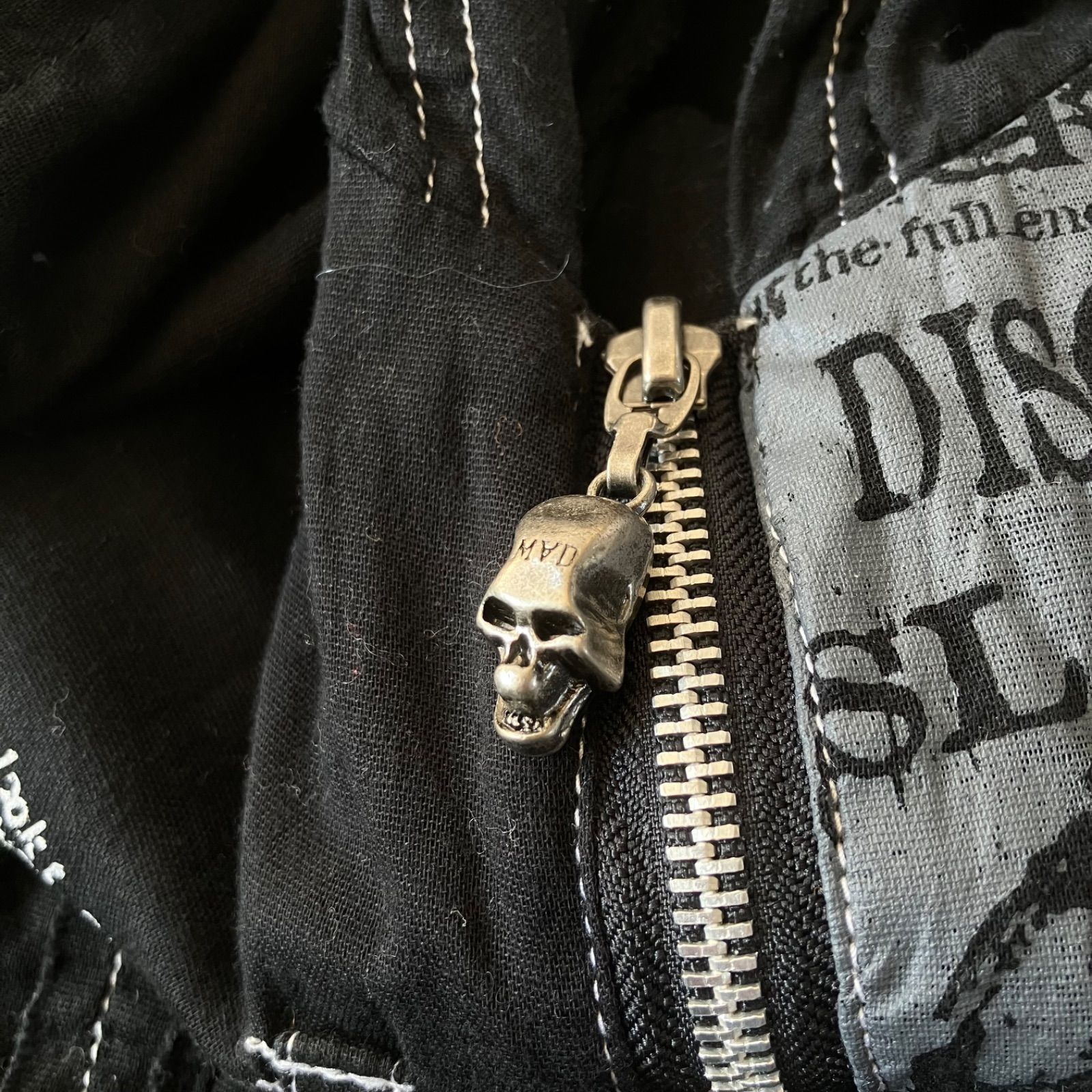 y2k MAD PUNKS マッドパンク ジップアップパーカー スカル ブラック