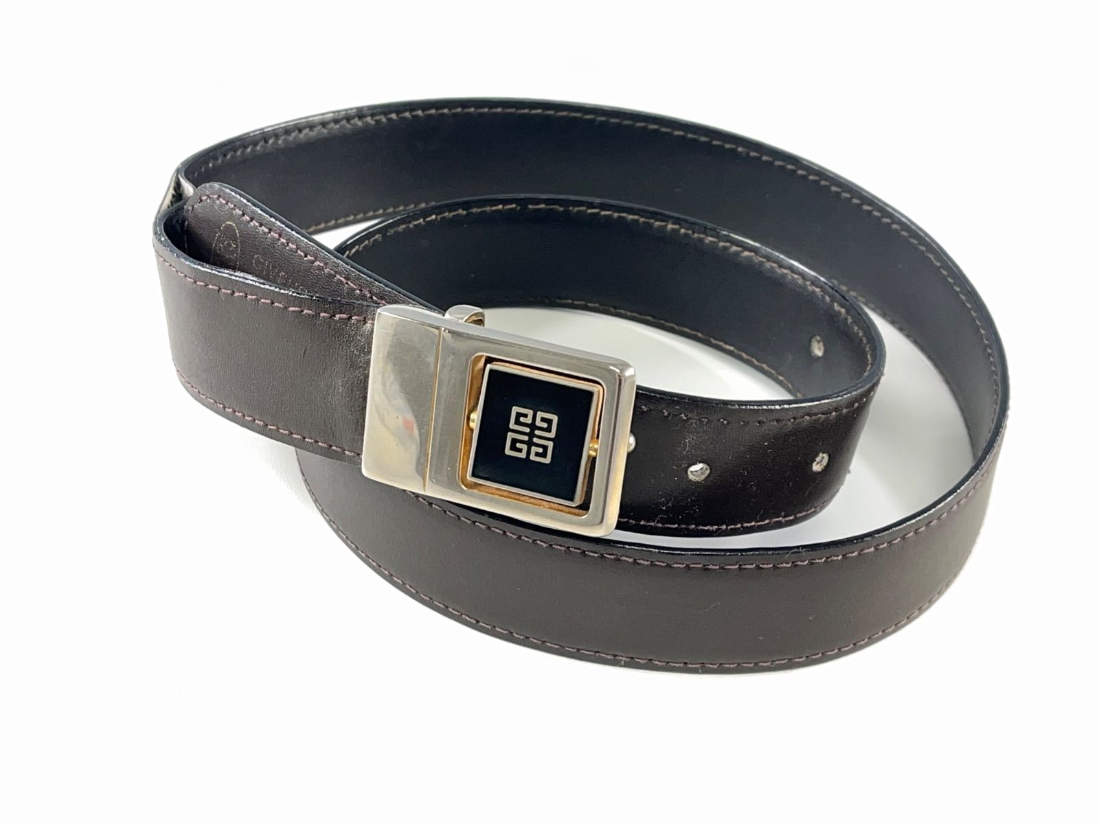 ☆GIVENCHY ジバンシー ベルト 4Gロゴ 回転バックル レザー 黒