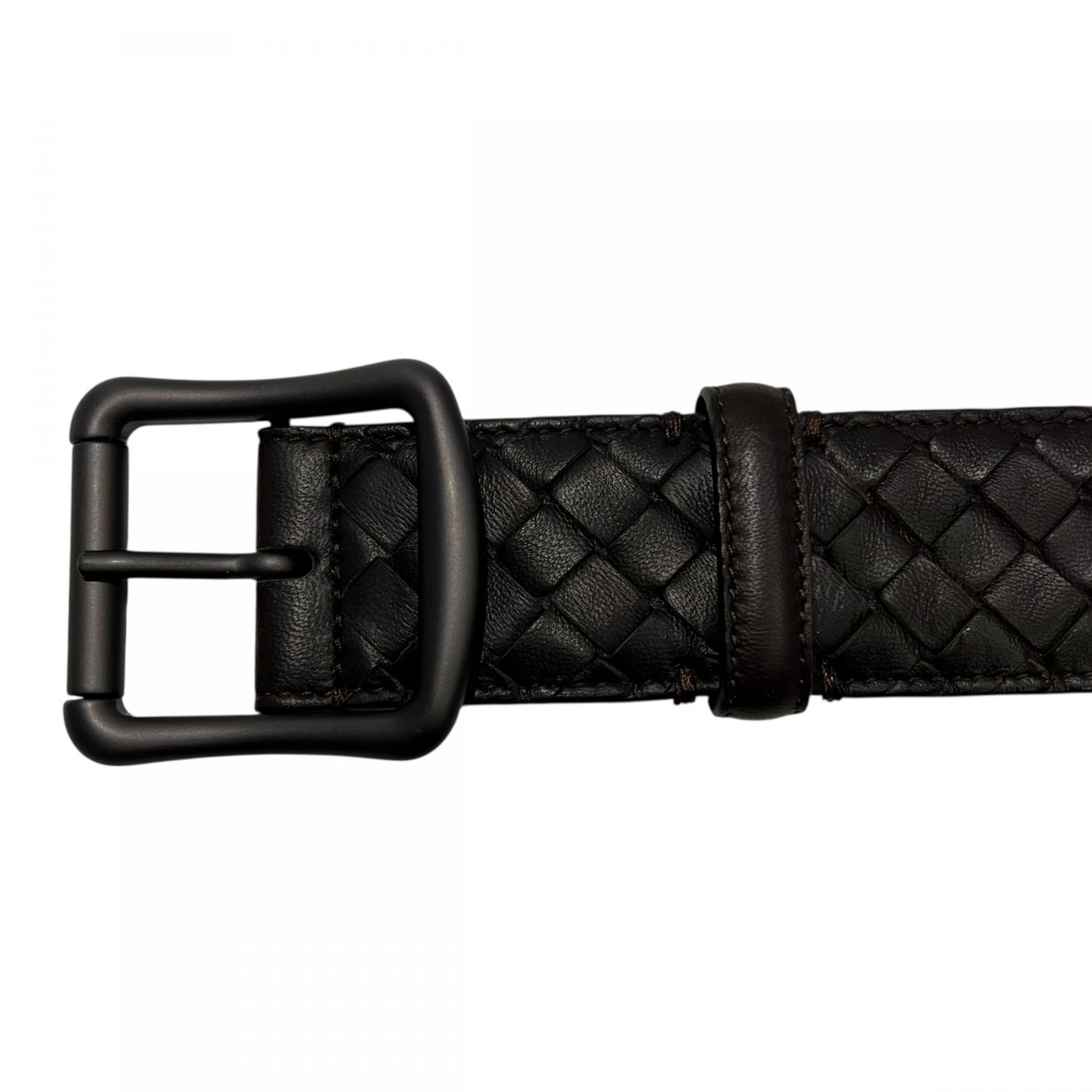 新品　ボッテガヴェネタ イントレチャート レザー ベルト　ブラウン　ユニセックス ボッテガヴェネタ イントレチャート レザーベルト ブラウン