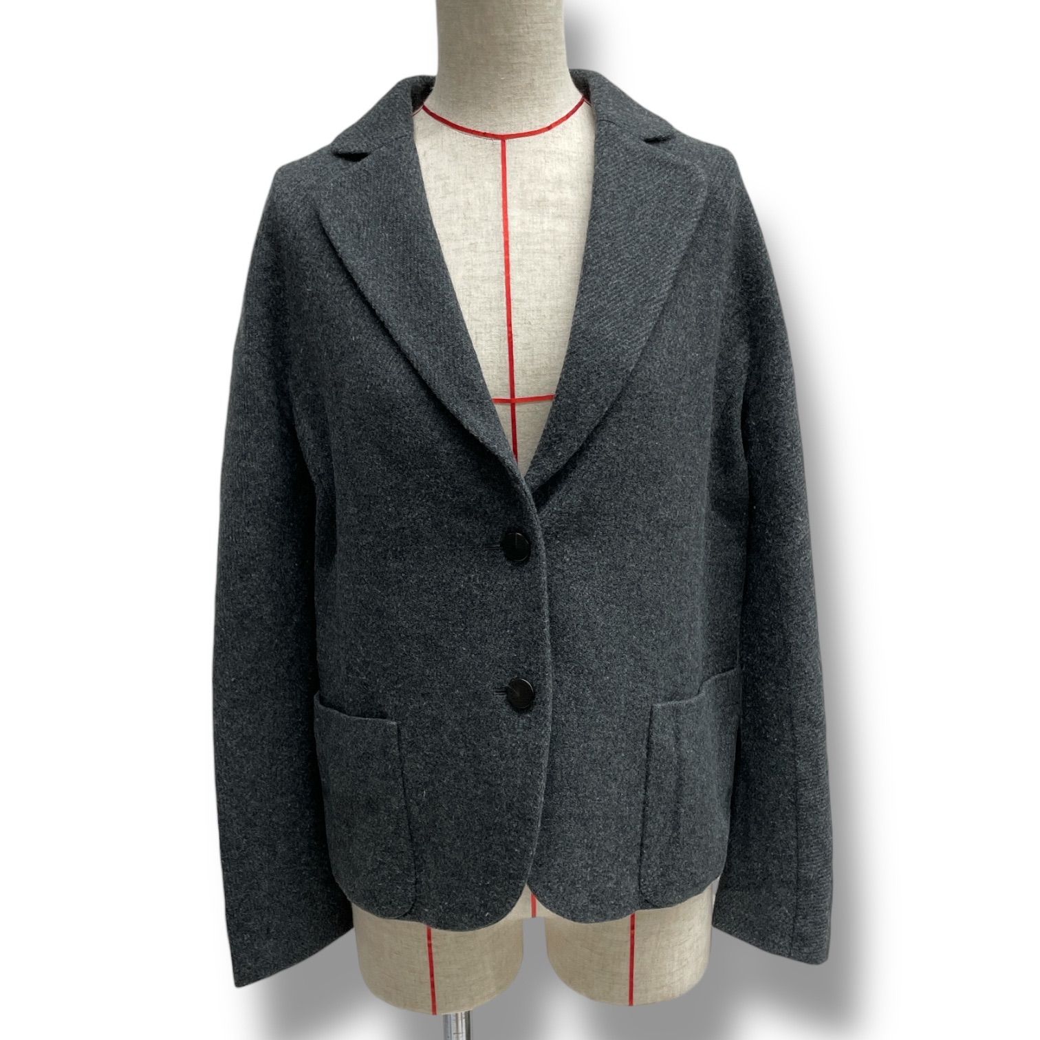 美品*アクアスキュータム カシミヤ ウール テーラードジャケット グレー9 Aquascutum アクアスキュータム ウールテーラードジャケット アウター