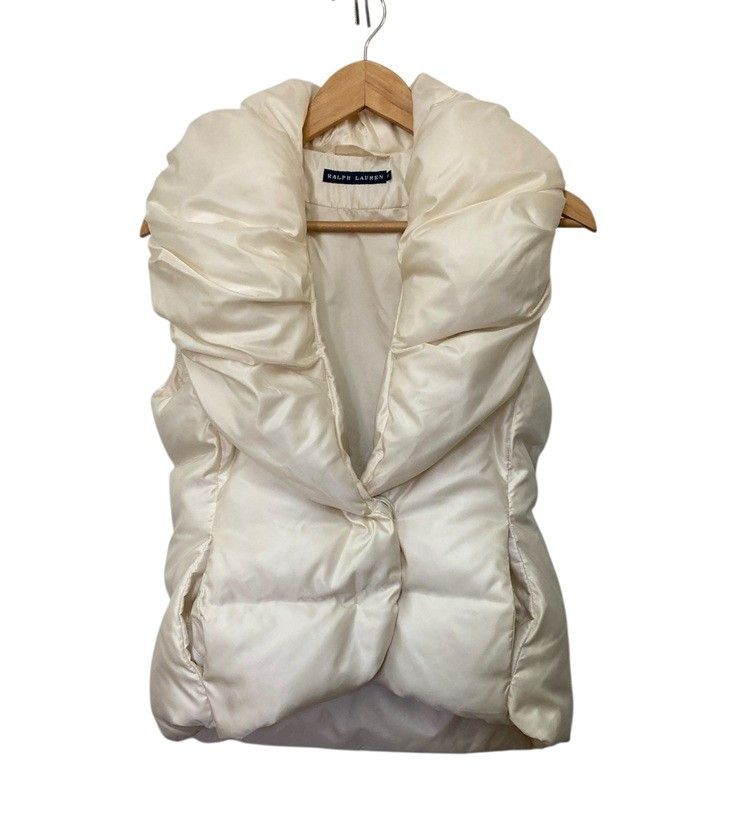 RALPH LAUREN ラルフローレン ショールカラー ダウンベスト ホワイト