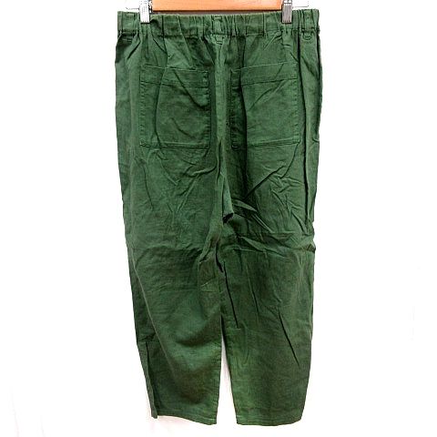 スタディオクリップ Studio Clip クロップドパンツ 麻 リネン L 緑