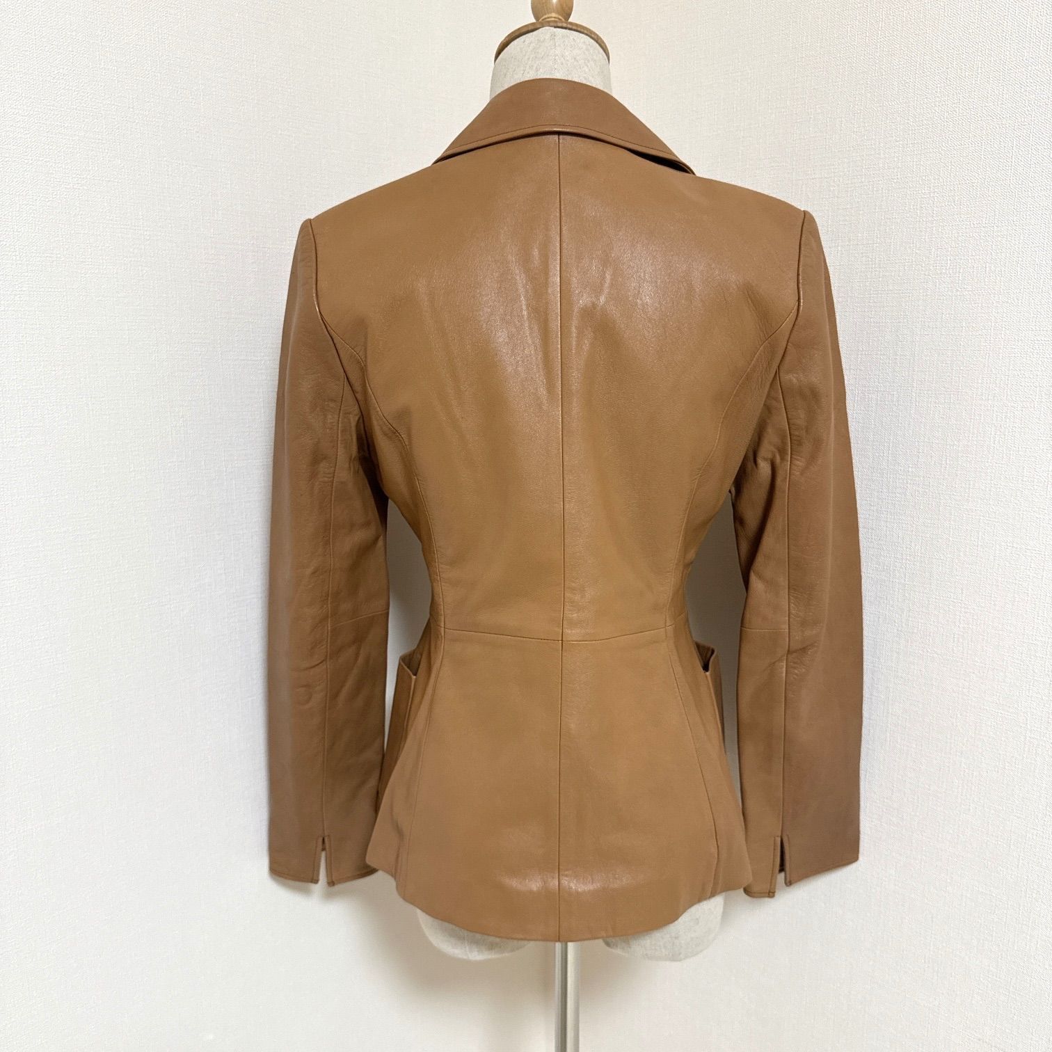 KUMIKYOKU クミキョク 組曲 アウター レザー ジャケット 羊革 キャメル