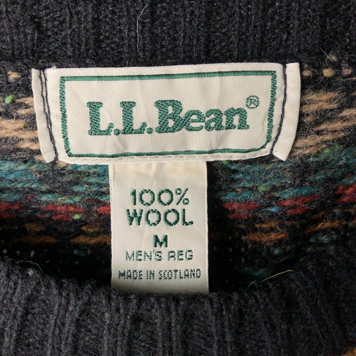 古着 70~80年代 エルエルビーン L.L.Bean フェアアイル柄 ウールニット 