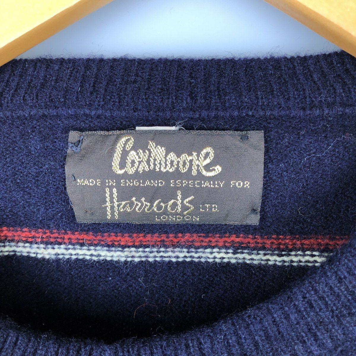 古着 CoxMoore ボーダー柄 ニットセーター 英国製 メンズM相当 