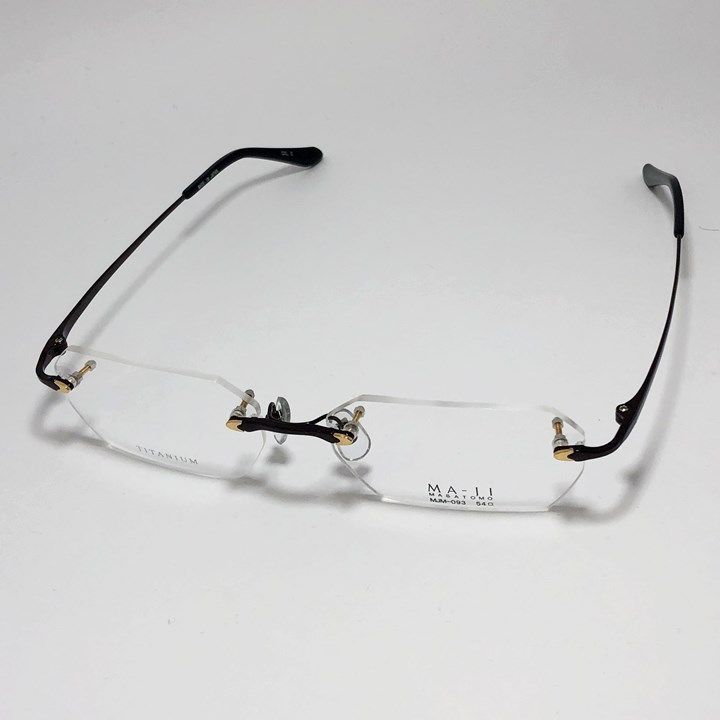 MA-JI MASATOMO マージマサトモ 眼鏡 メガネ フレーム サングラス 縁なし ポイント MJM093-3-54 度付可 ダークボルドー リビジョン製レンズでお好きなサングラス作成可能 MA-JI MASATOMO マージマサトモ 眼鏡 メガネ フレーム サングラス 縁