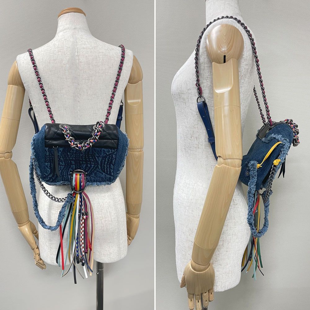 DIESEL ディーゼル 新品・アウトレット！デニム フリンジ バッグパック 
