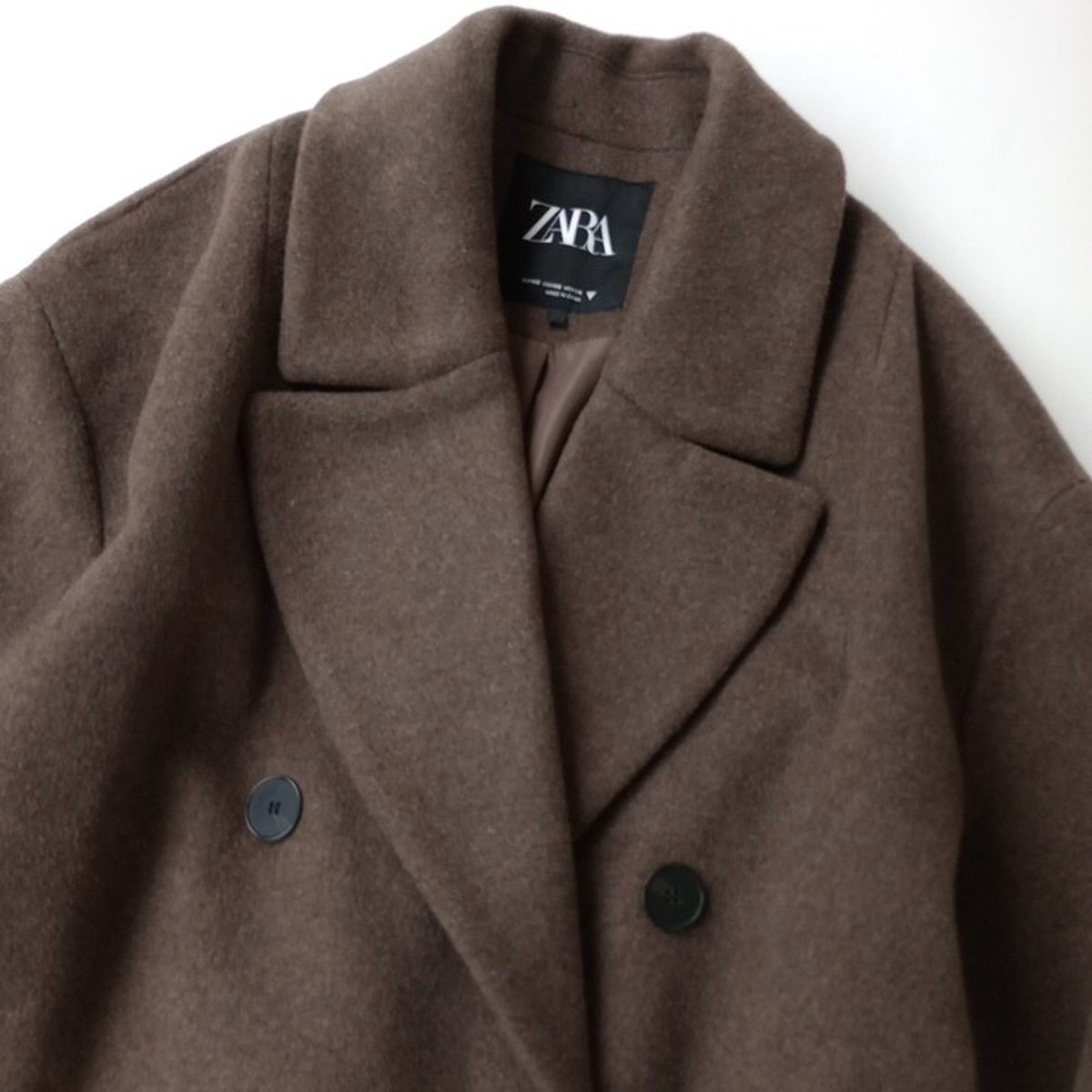 ZARA ザラ ダブルブレスト オーバーコート ウール混 アウター 羽織