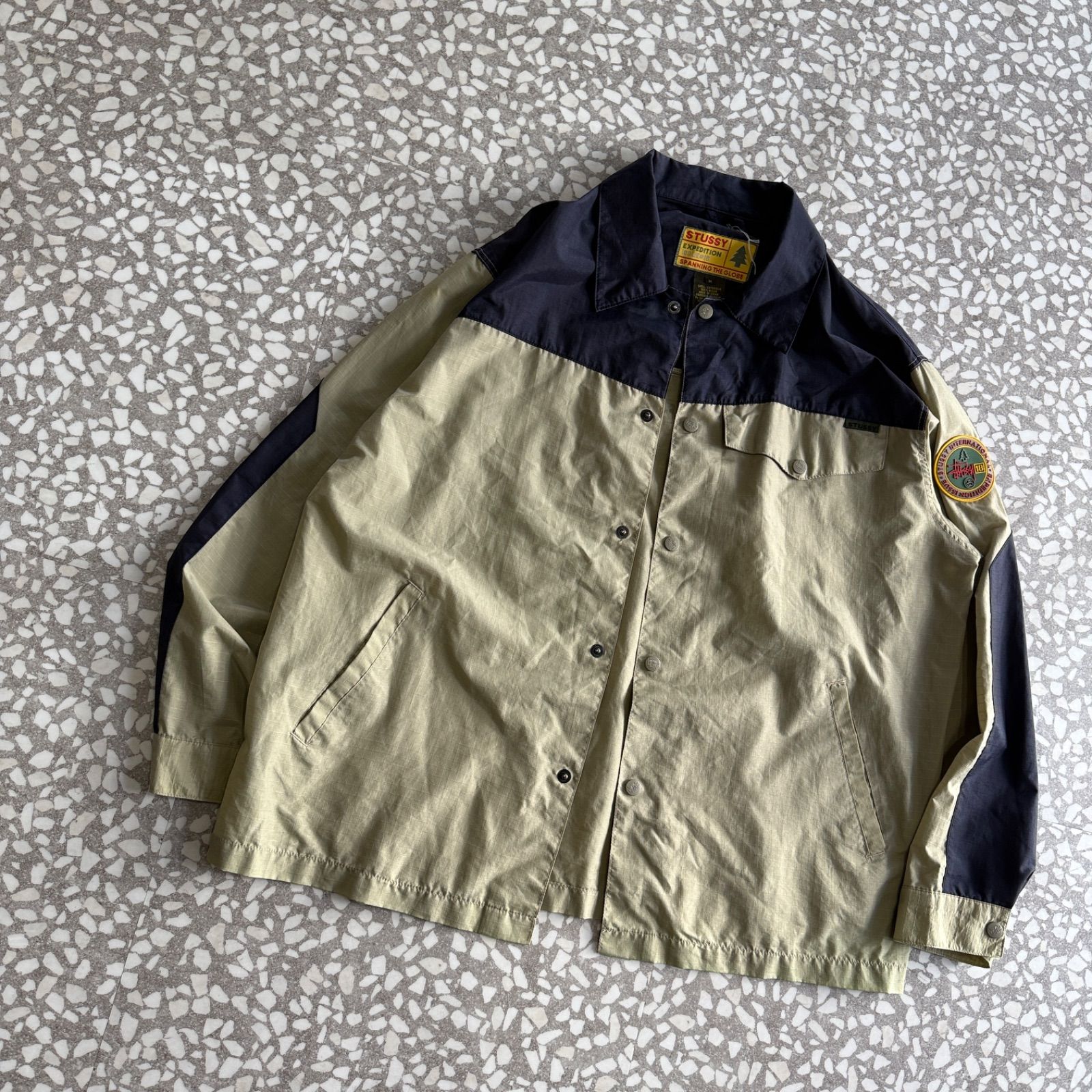 OLD STUSSY ナイロンブルゾン　ベージュ 中古・古着通販】stussy (ステューシー) OLDナイロンジャケット