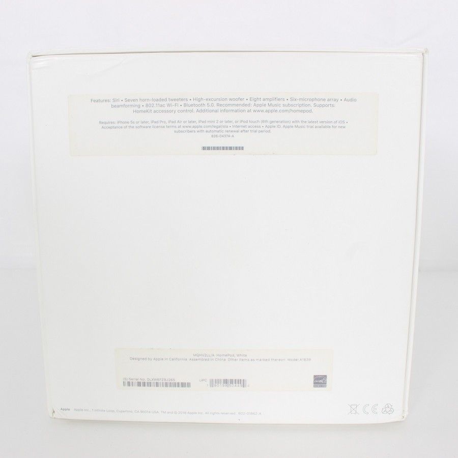 Apple HomePod MQHV2J/A ホワイト スマートスピーカー ホームポッド