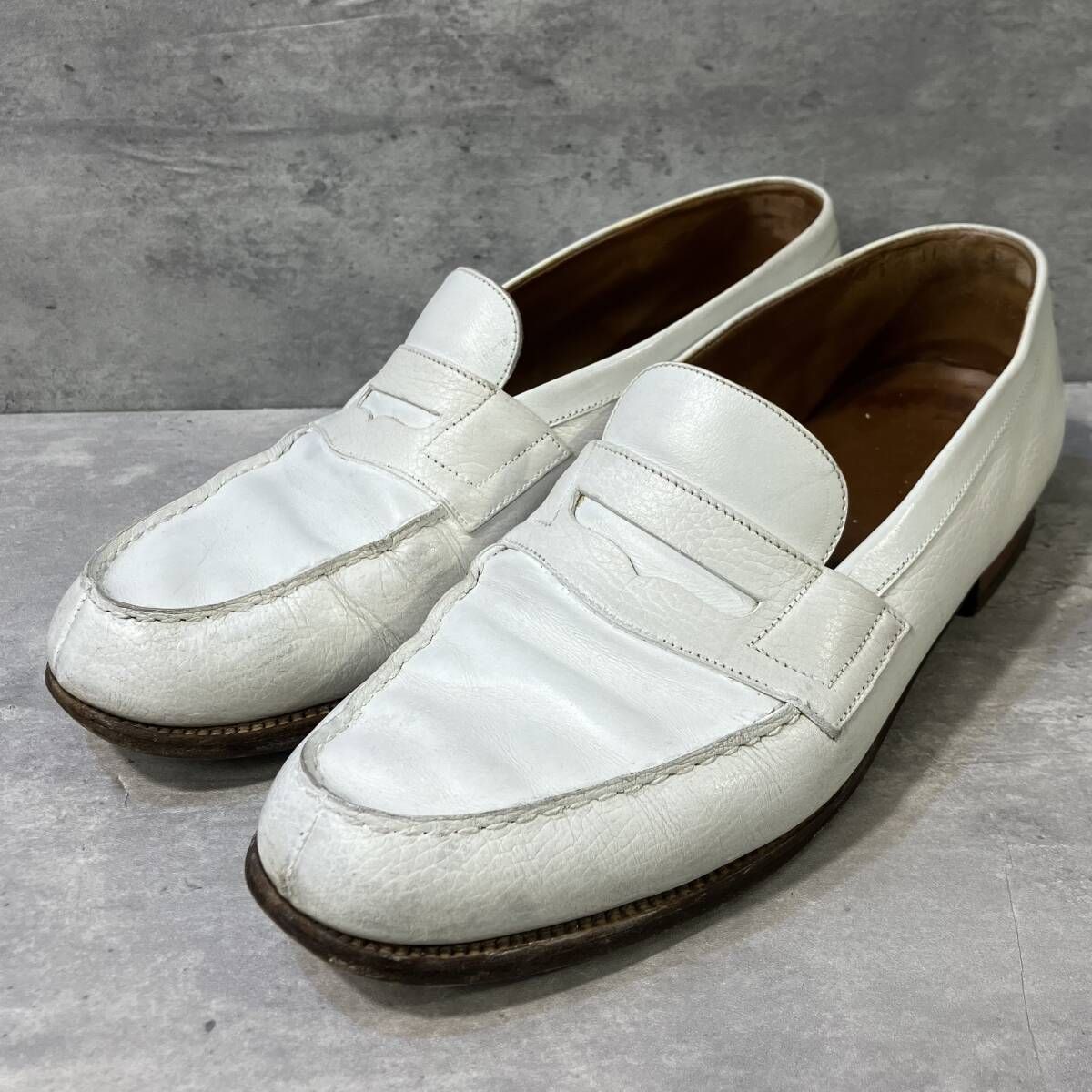 J.M. WESTON 180 LOAFER LEATHER WHITE size 8B ローファー レザー 