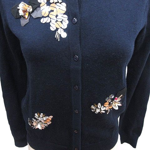 チェスティ Chesty ニット カーディガン スパンコール ウール 長袖 F