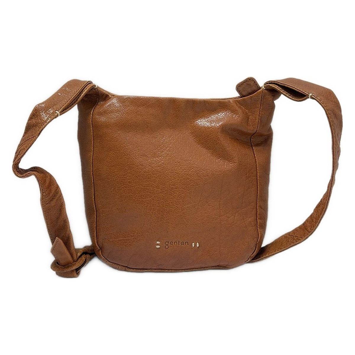 genten(ゲンテン) ショルダーバッグ美品 - ブラウン レザー - メルカリ