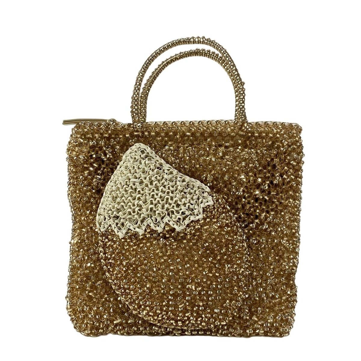 アンテプリマ ハンドバッグ美品 ワイヤーバッグ PB25FPM0L シャンパン