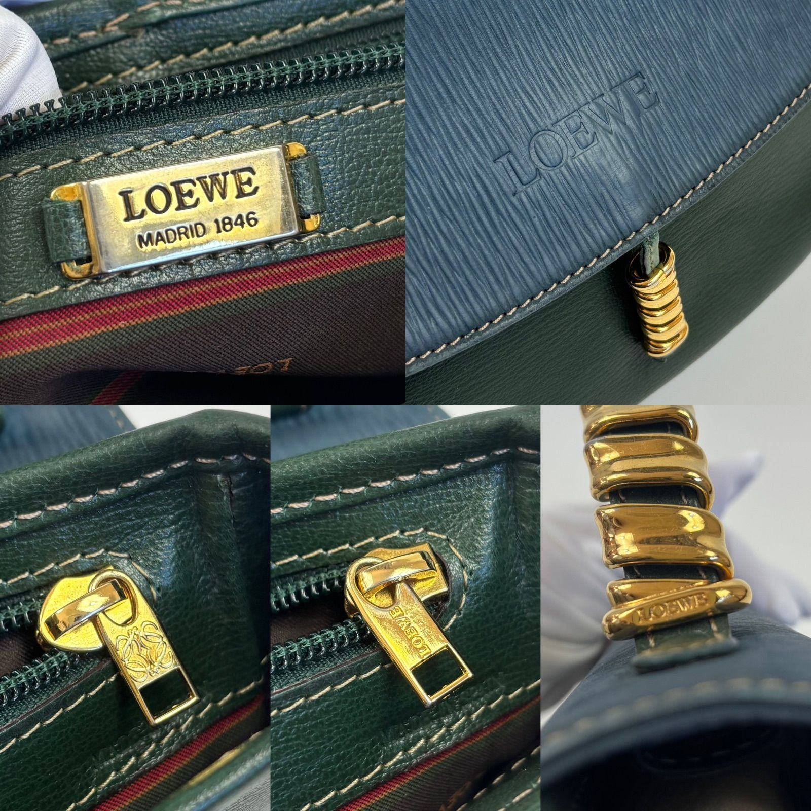 LOEWE ロエベ ベラスケス ハンドバッグ バイカラー レザー ロゴ型押し