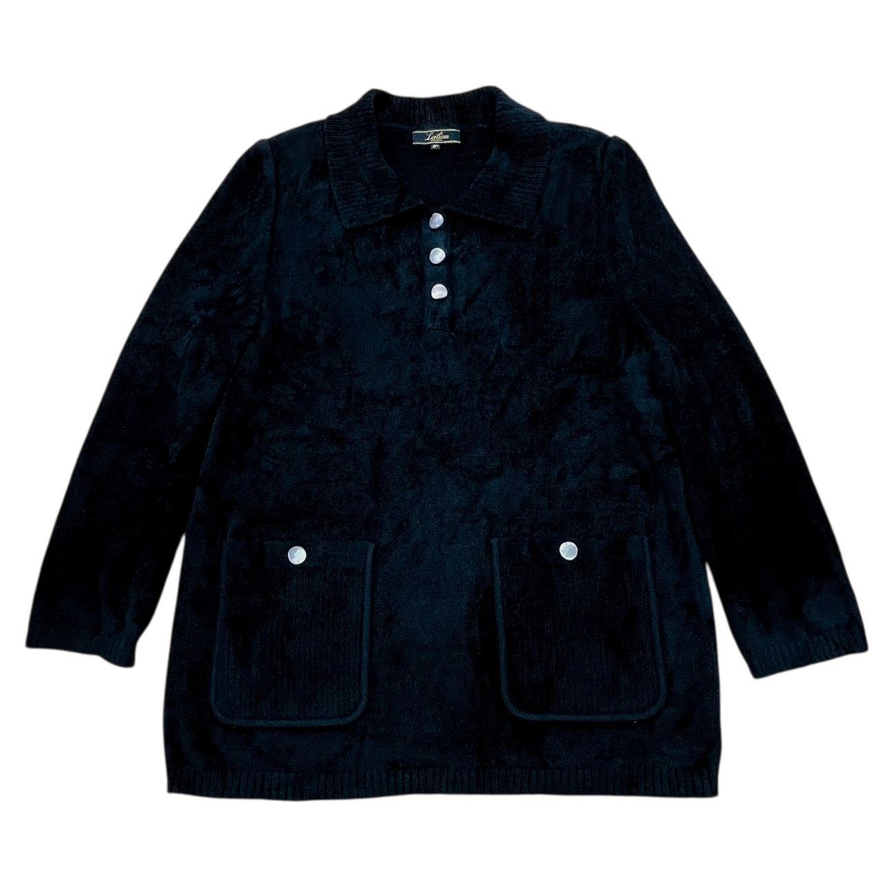 新品！ レリアン 13＋ チュニック Leilian レリアン 襟付き トップス チュニック ブラック ウール混 13+