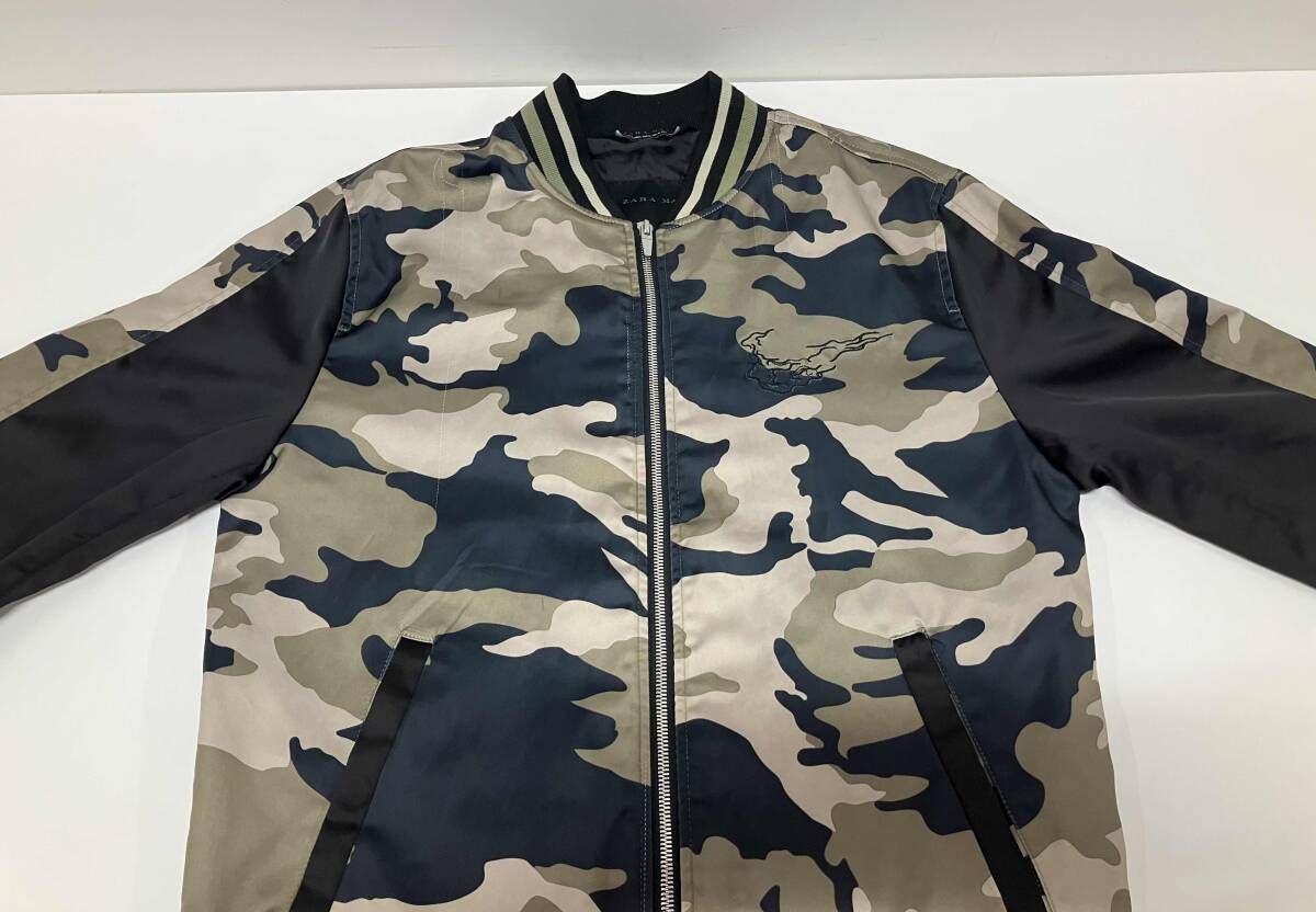 【ヤス】ZARA ザラ✨️スカジャン　虎刺繍　ブルゾン　迷彩　カモフラ　トラ ZARA ザラ ザラ スカジャン 虎刺繍 ブルゾン 迷彩 カモフラ トラ