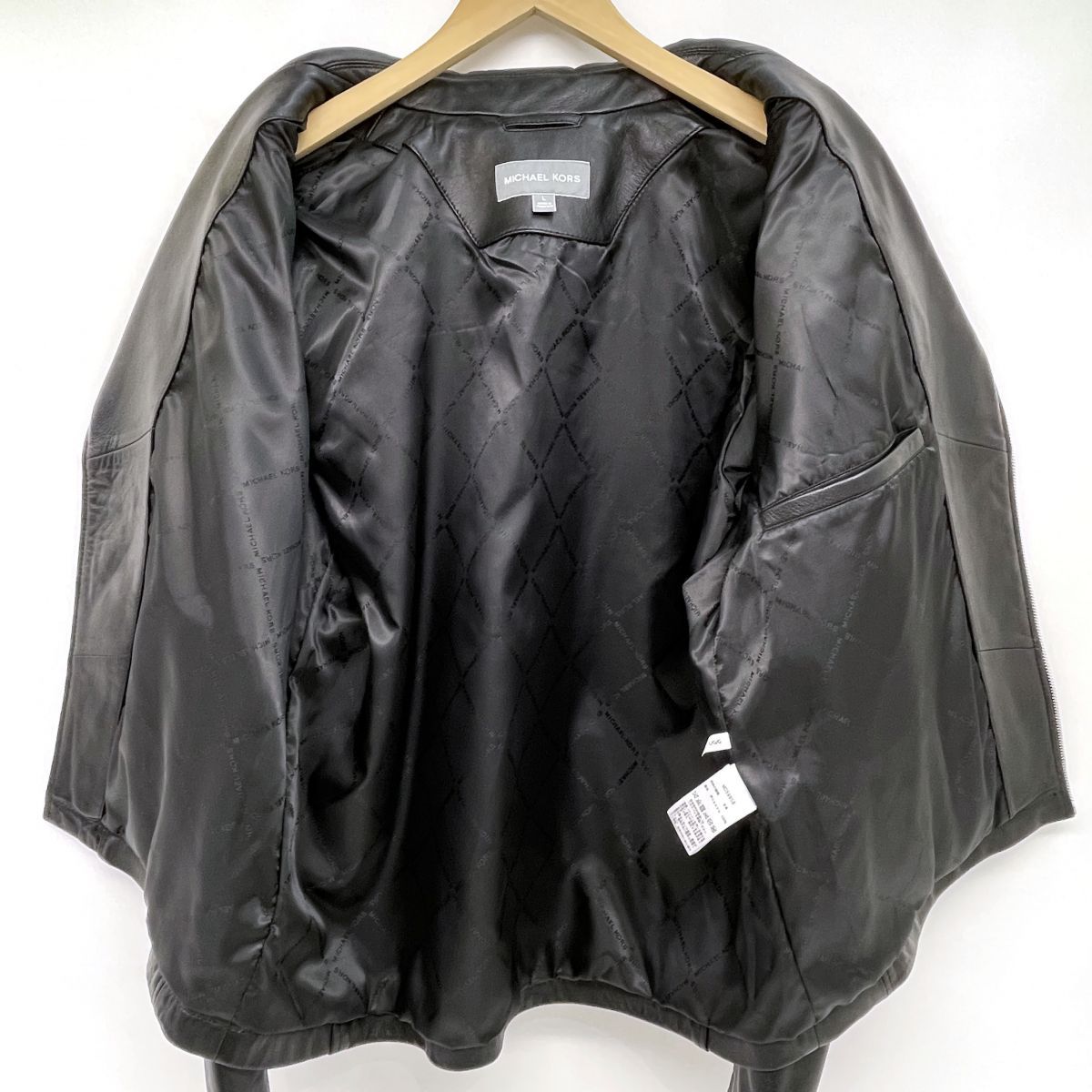 【新品】マイケルコース（MK）、メンズ革ジャン、羊革、即完売のLサイズ MICHAEL KORS - 【新品】マイケルコース（MK）、メンズ革ジャン、羊革