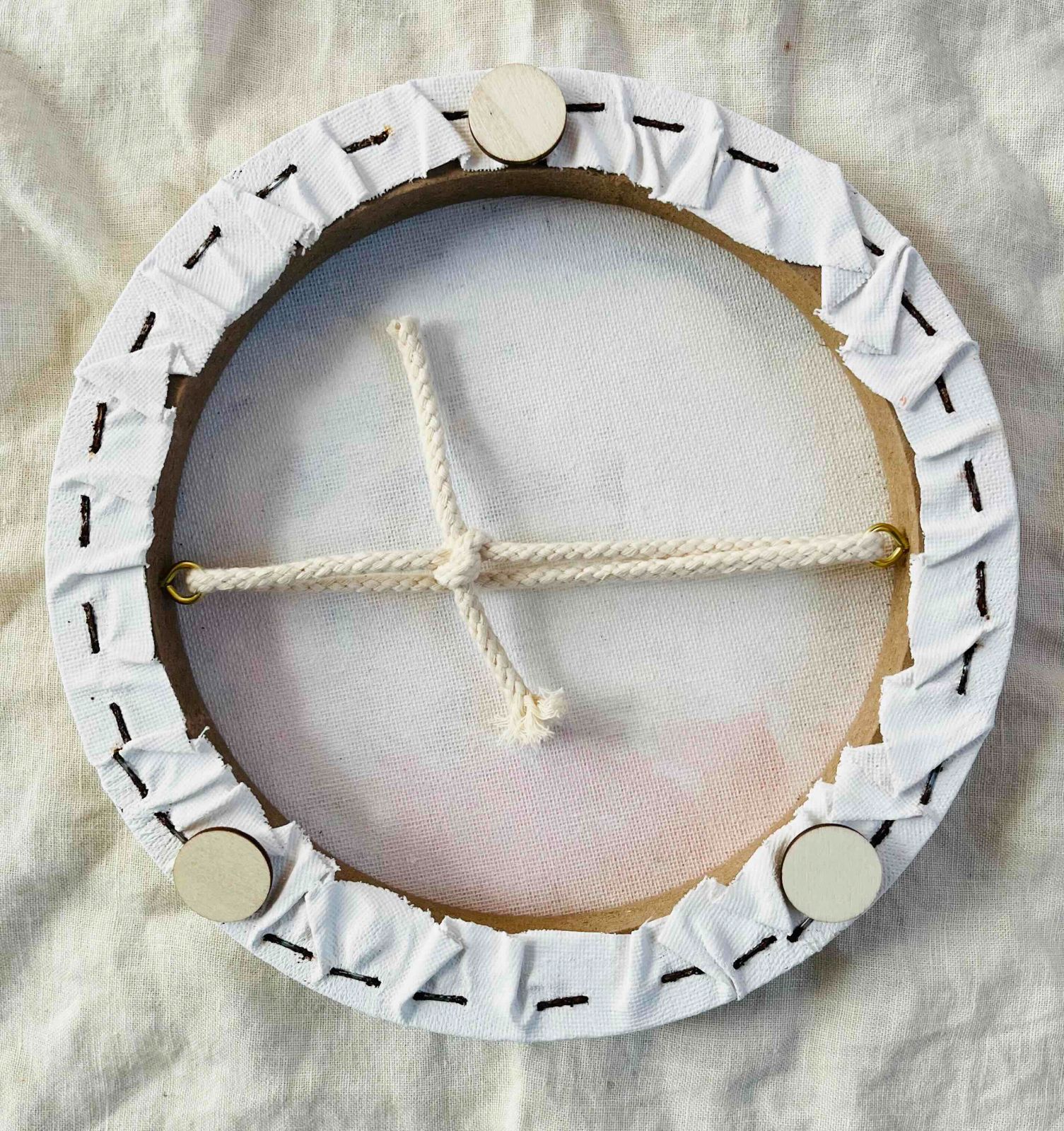 直径20㎝「空の様子1雲」油彩・絵画・原画・丸形・アートパネル