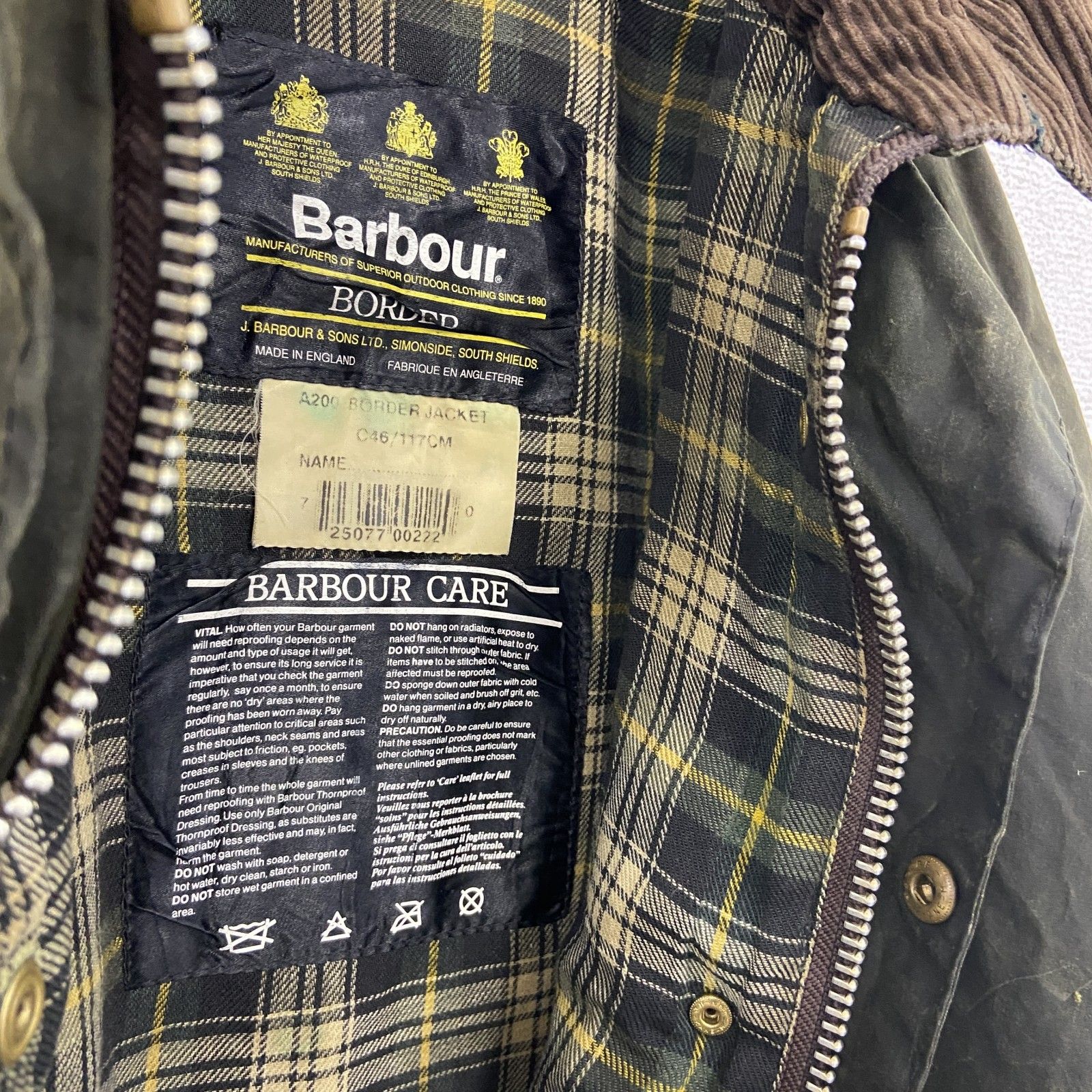 3点以上まとめ買いで20%OFF】古着 used ～90s Barbour バブアー BORDER