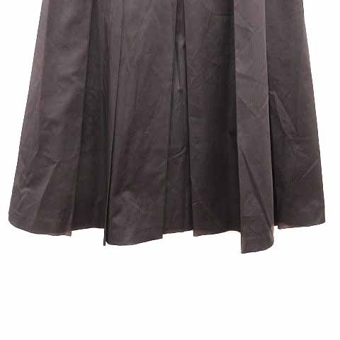 エムプルミエ M-Premier プリーツスカート ひざ丈 34 XS こげ茶 ダーク