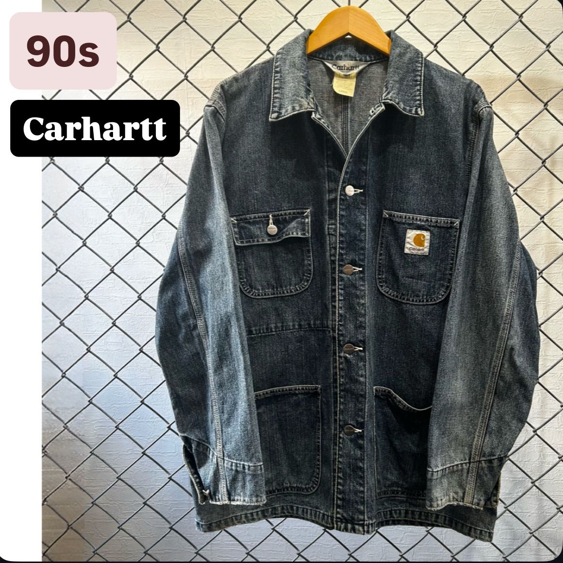 90s Carhartt カーハート デニムカバーオール チェアコート EDWIN期