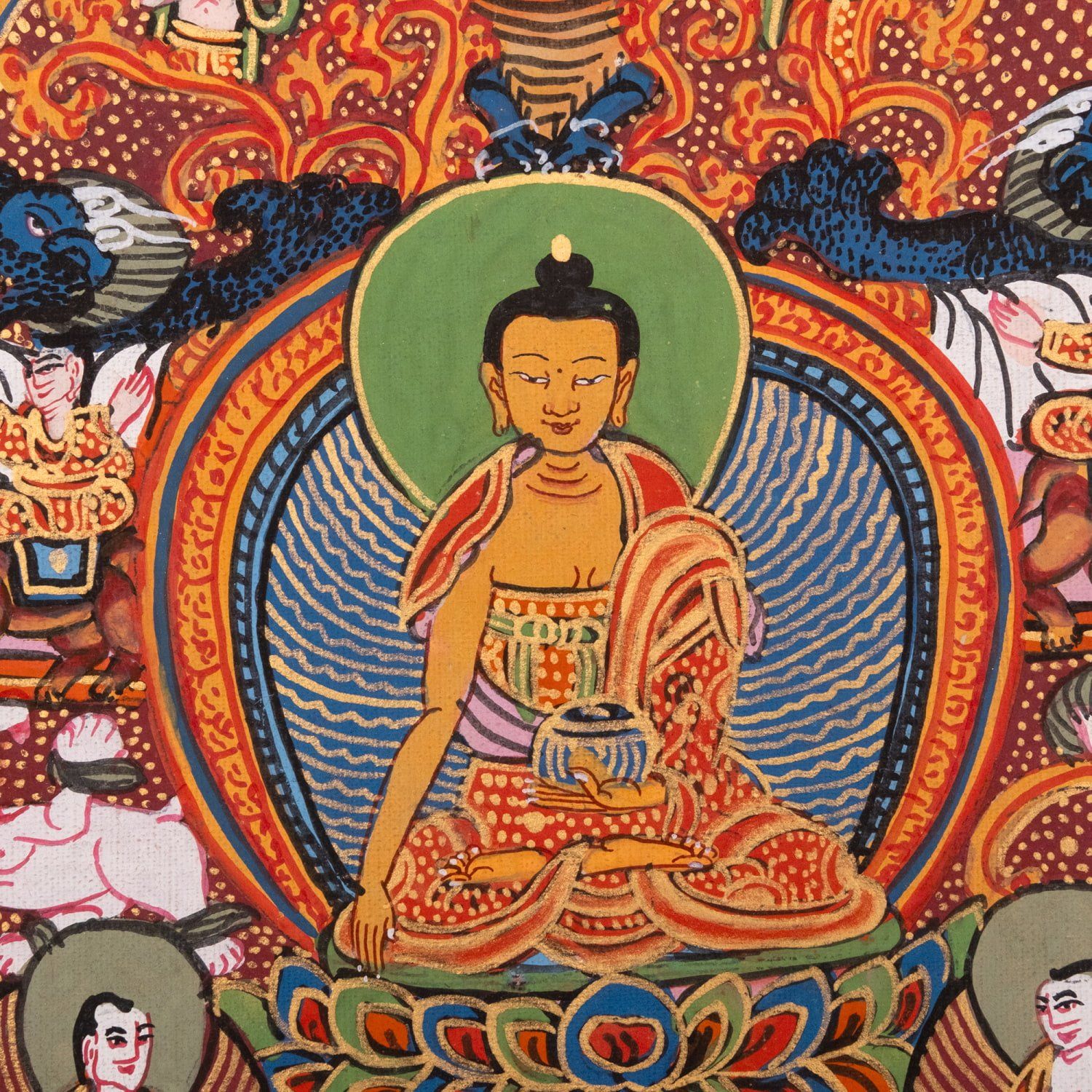 一点物〕タンカ - 釈迦牟尼仏曼荼羅[37cm x 31cm] / 釈迦牟尼仏曼荼羅