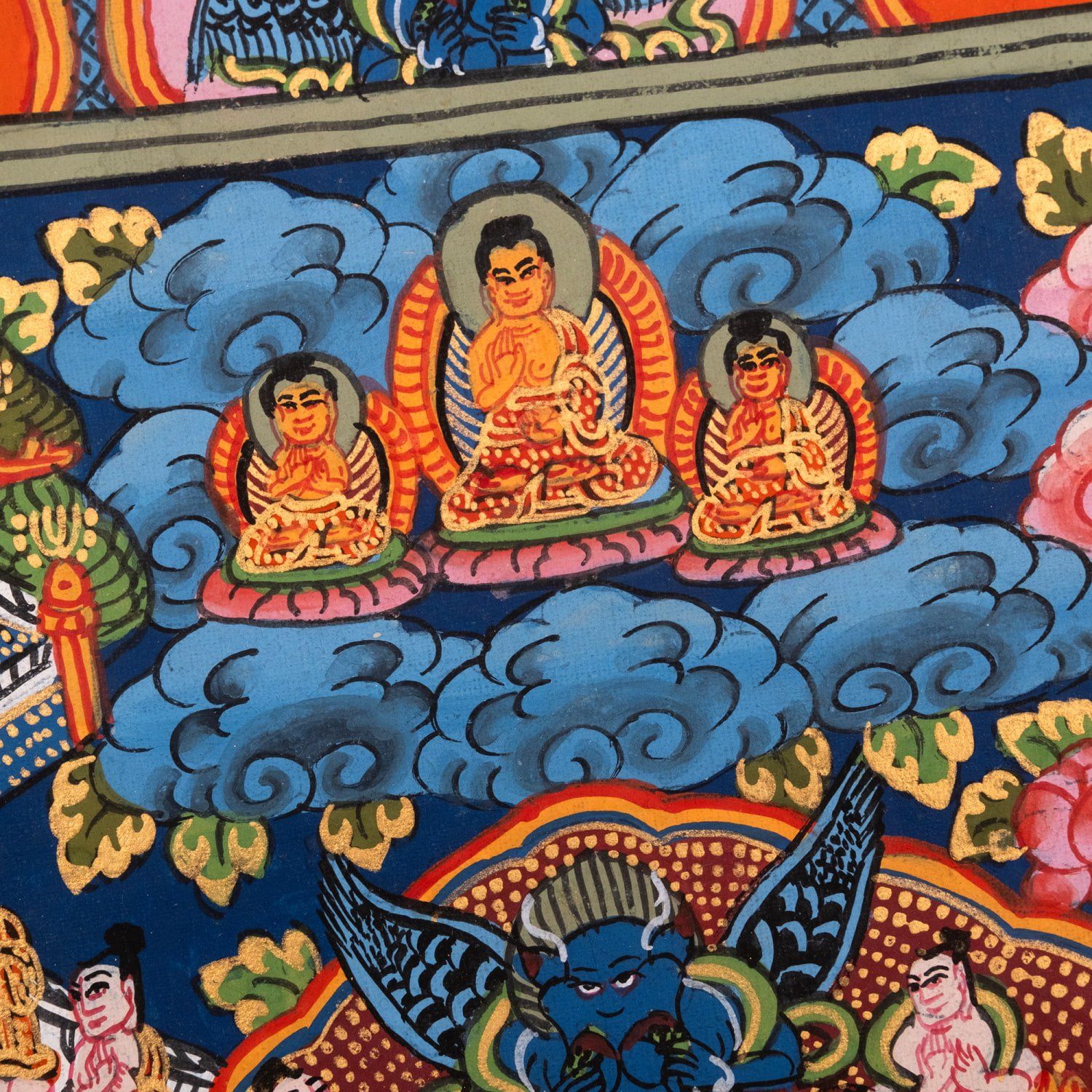 一点物〕タンカ - 釈迦牟尼仏曼荼羅[37cm x 31cm] / 釈迦牟尼仏曼荼羅