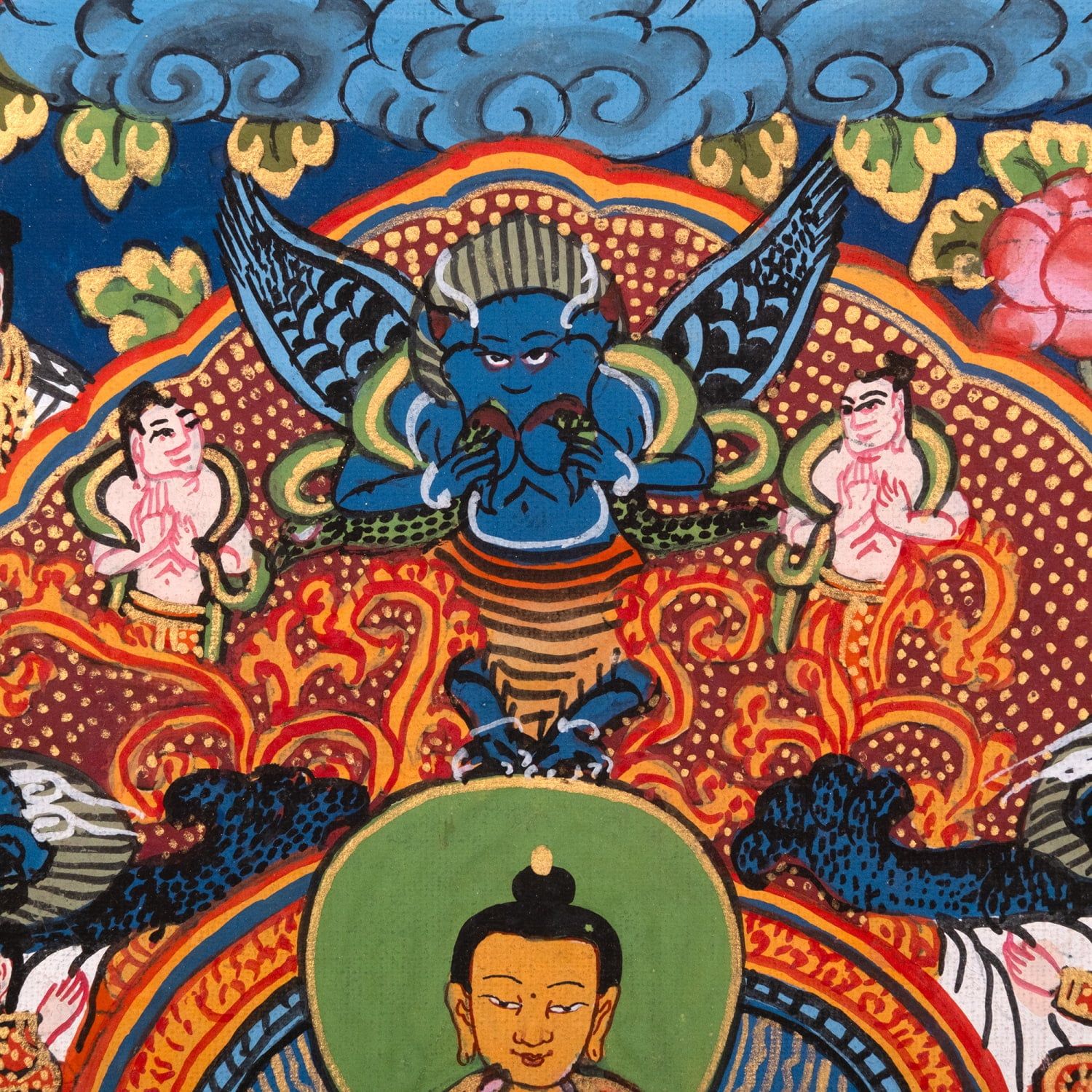 一点物〕タンカ - 釈迦牟尼仏曼荼羅[37cm x 31cm] / 釈迦牟尼仏曼荼羅