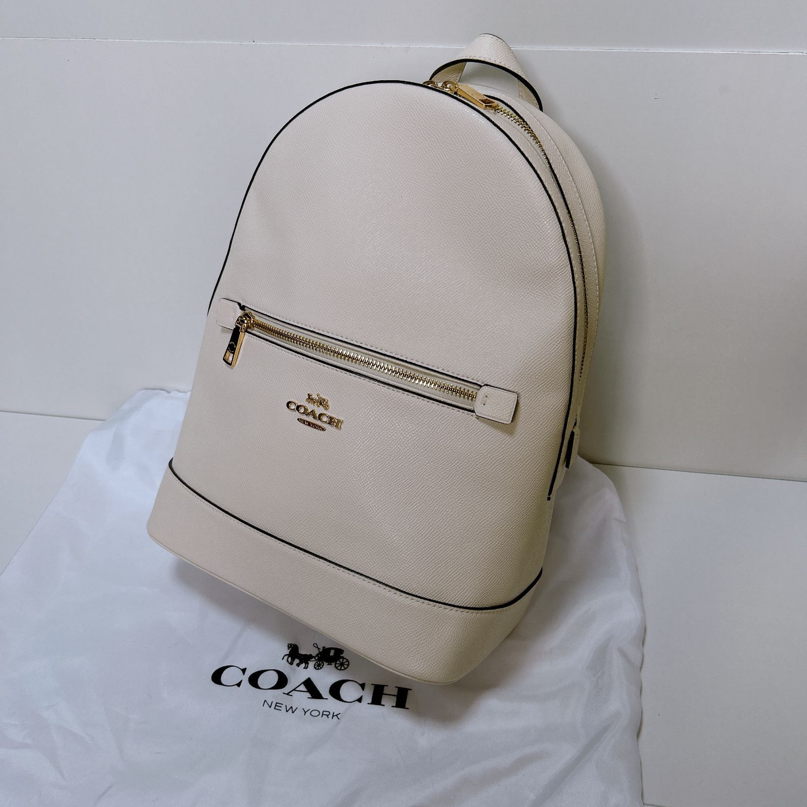 COACH コーチ バッグ リュク バッグパック ホワイト ロゴ レザー 保存 