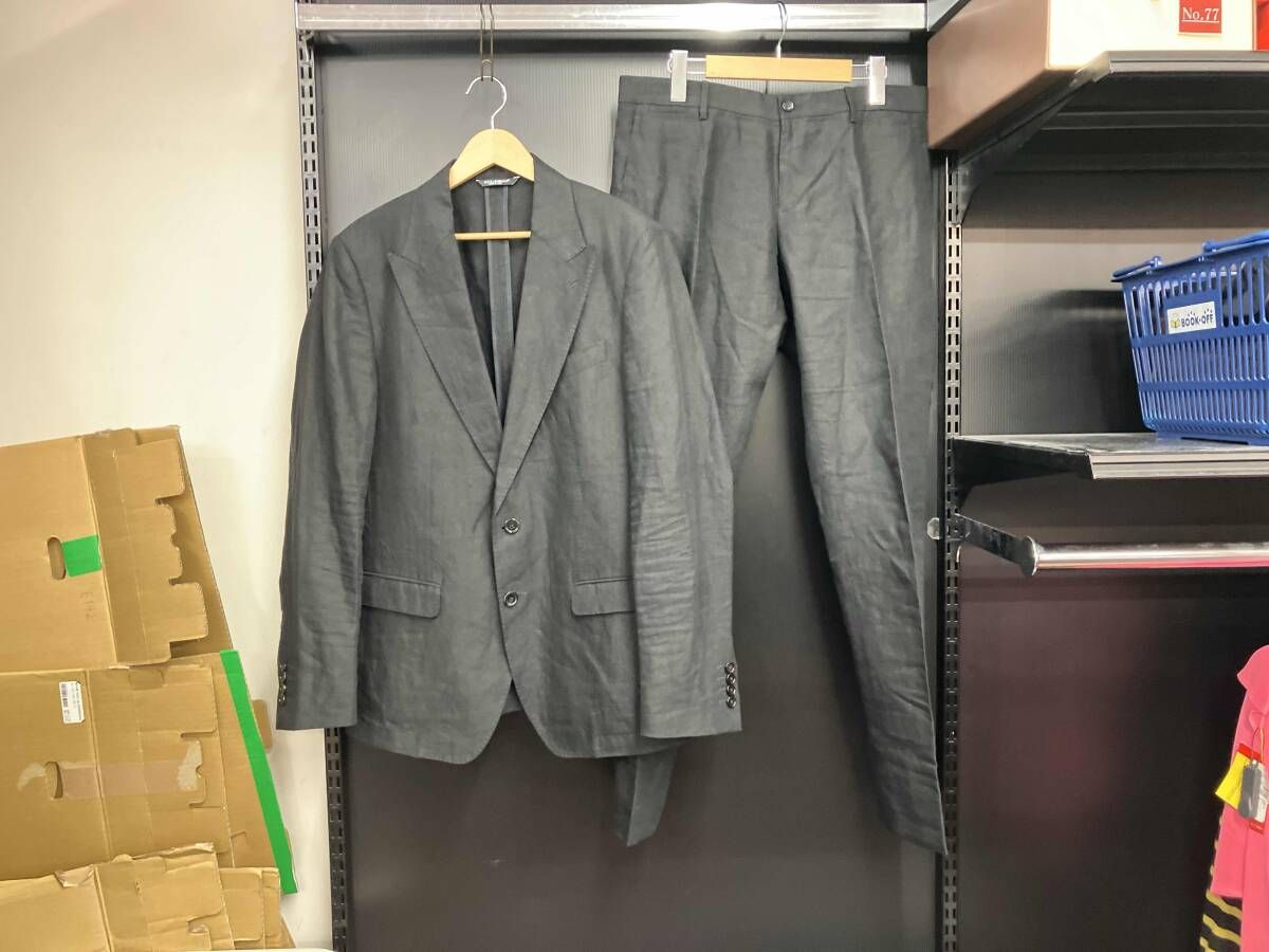 【ドルチェアンドガッバーナ】テーラードジャケット リネン100%　グレー　50 中古・古着通販】DOLCE & GABBANA (ドルチェ＆ガッバーナ) テーラード