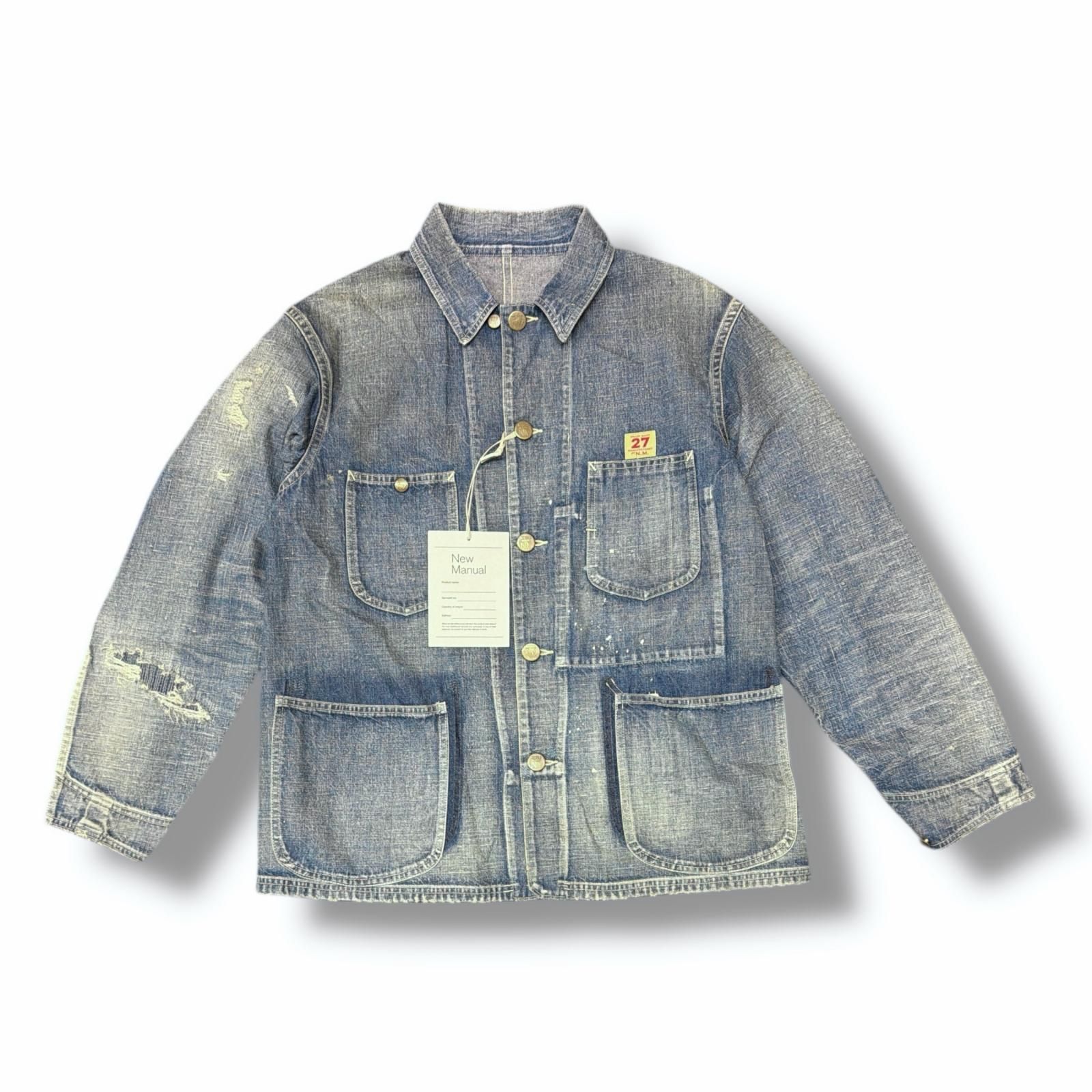 参考上代85800円 未使用 New Manual J.B VOICE EXCLUSIVE #024 LE CHORE JACKET カバーオール Gジャン デニムジャケット ニューマニュアル JK-JBV-0001 インディゴ F （2807M）