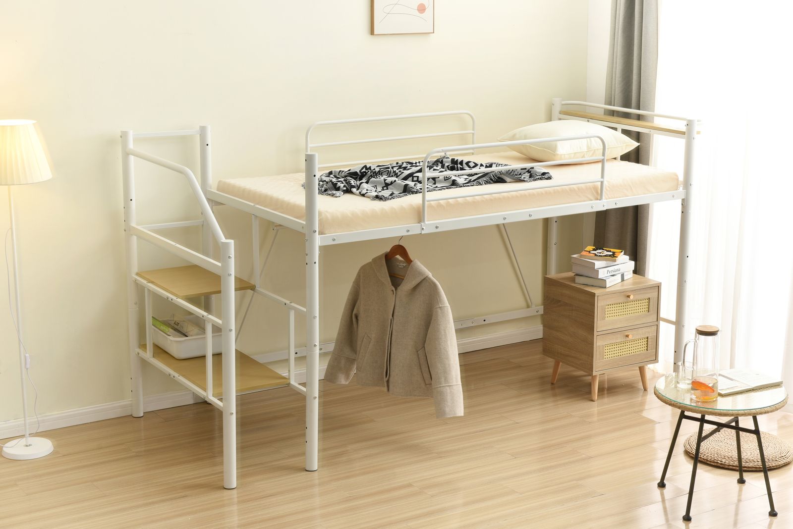 パイプ床板・Sシングル】ロフトベッド パイプベッド シングル 耐荷重