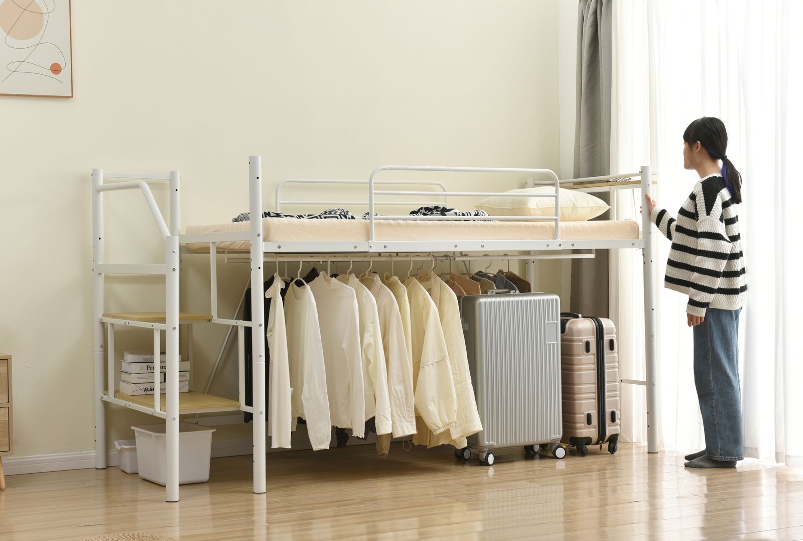 パイプ床板・Sシングル】ロフトベッド パイプベッド シングル 耐荷重