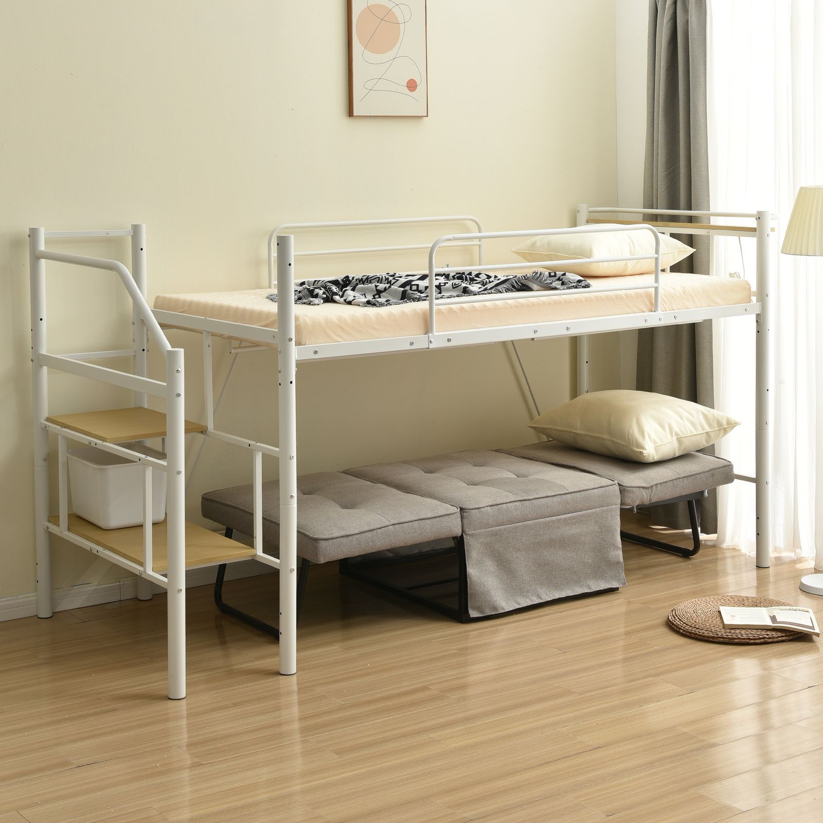 パイプ床板・Sシングル】ロフトベッド パイプベッド シングル 耐荷重