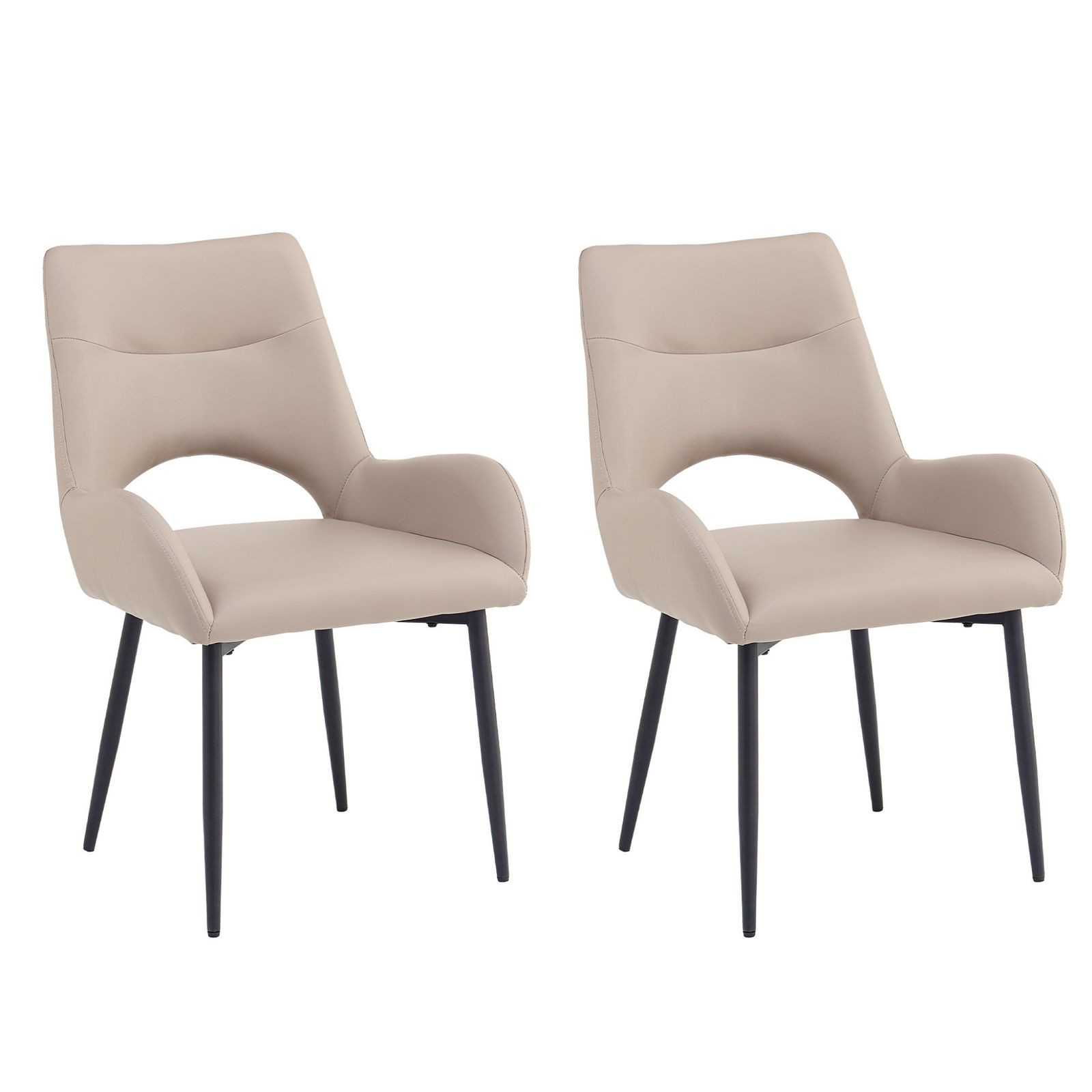 ダイニングチェア 2脚セット ハーフアーム 頑丈 お掃除ロボット対応