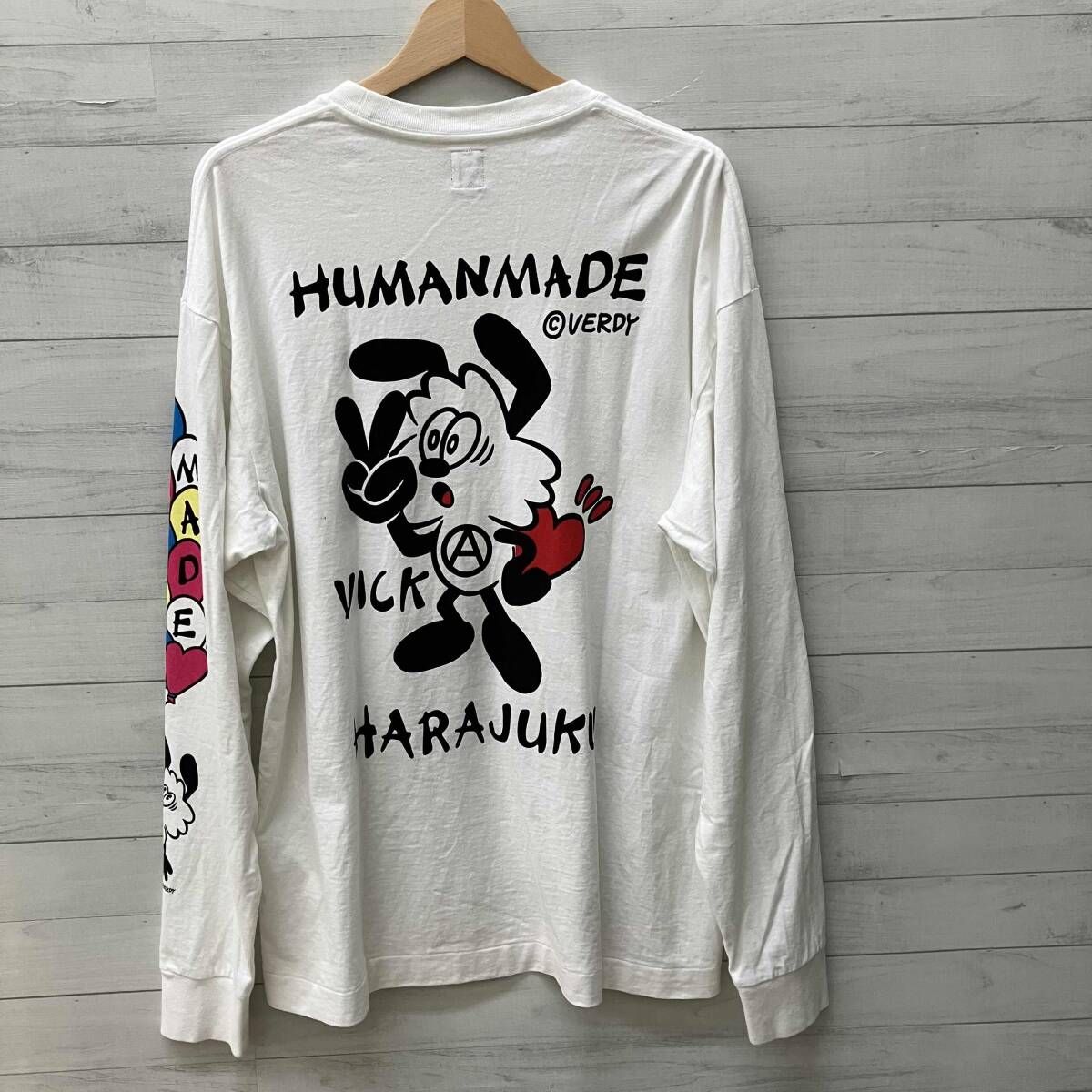 HUMAN MADE ヒューマンメイド VERDY VICK LONG SLEEVE T-SHIRT WHT 