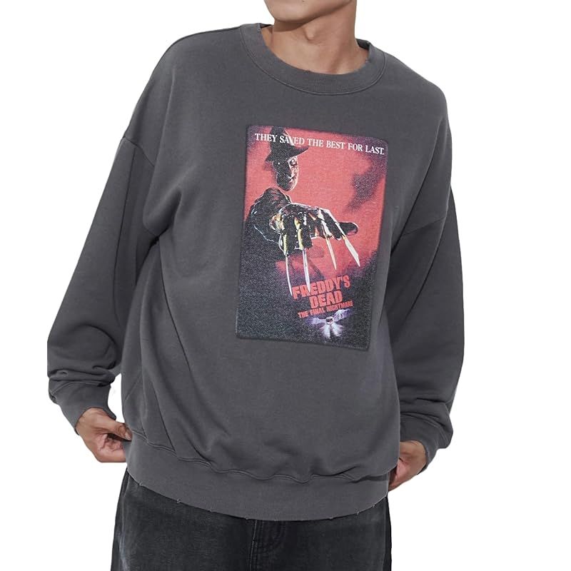 ウィゴー 男女兼用 別注 A Nightmare on Elm Street プルオーバー スウェット トレーナー トップス 服 ゆったり BIG ストリート ギフト プレゼント 秋服 冬服 春 秋 冬 メンズ L スミクロ 1