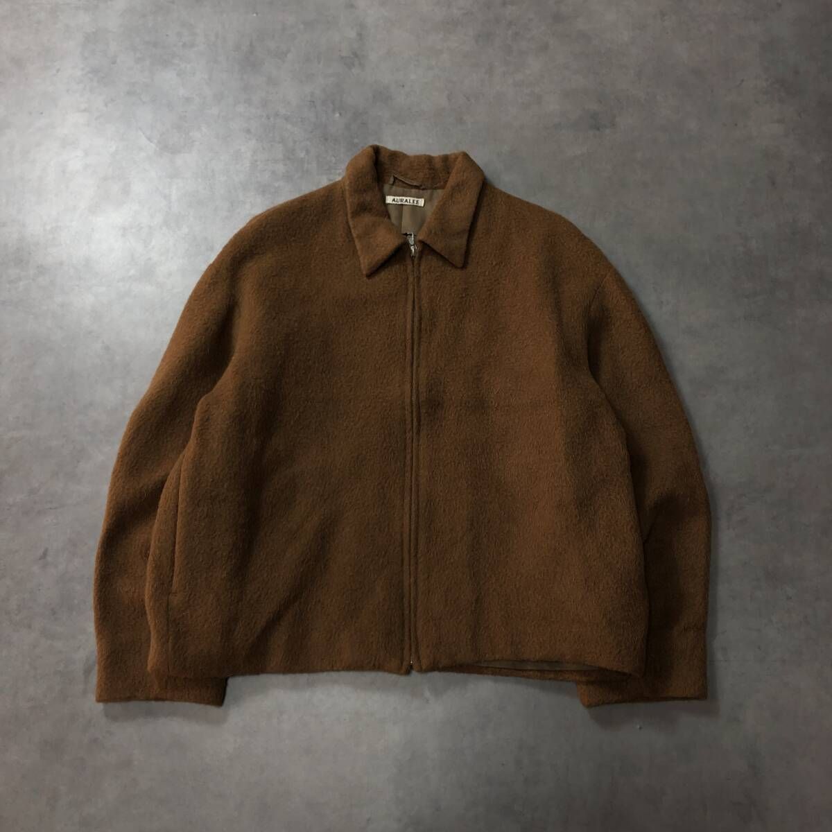 GQ4162◇AURALEE : BABY ALPACA ZIP BLOUSON A7AB01AK◇S◇ブラウン