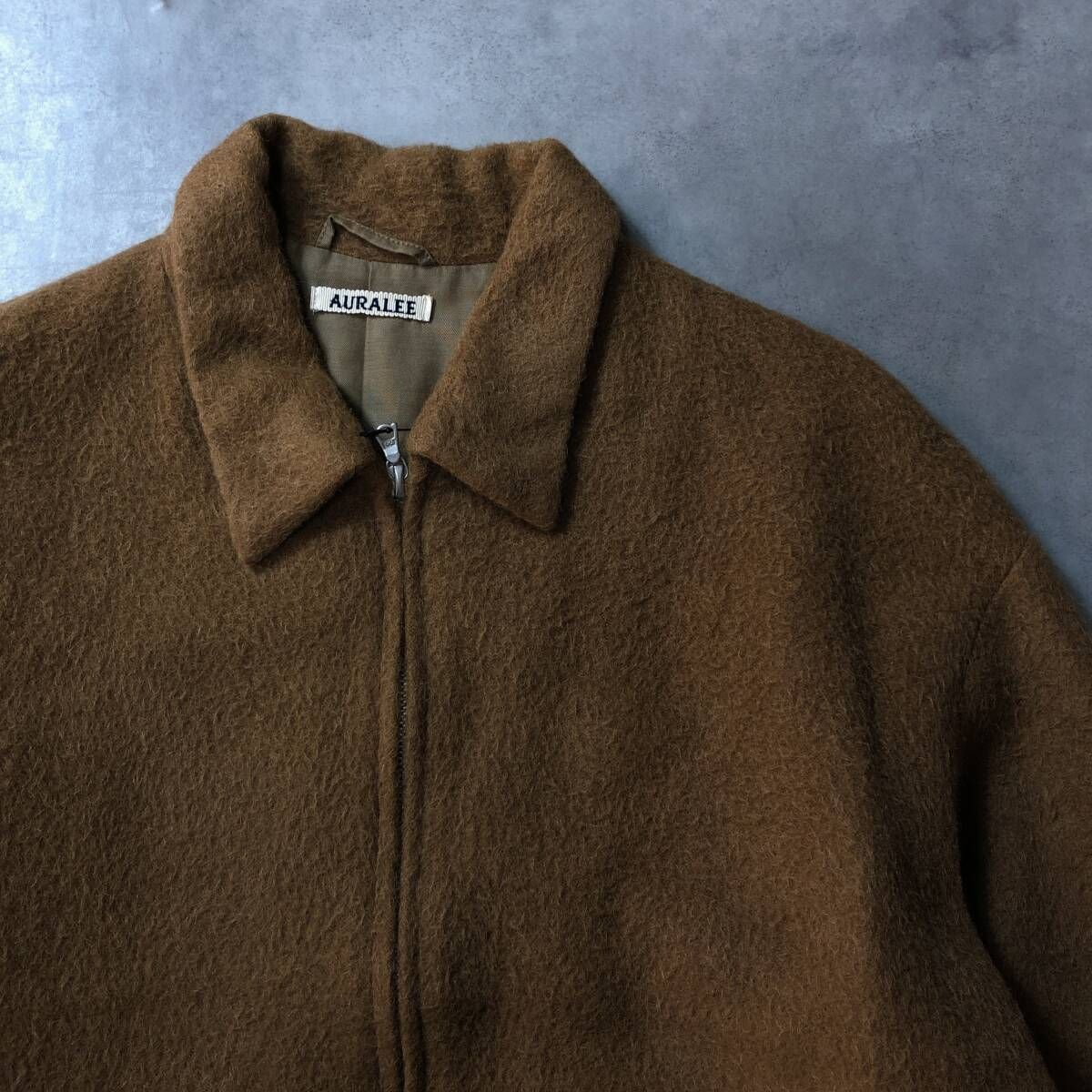 GQ4162◇AURALEE : BABY ALPACA ZIP BLOUSON A7AB01AK◇S◇ブラウン