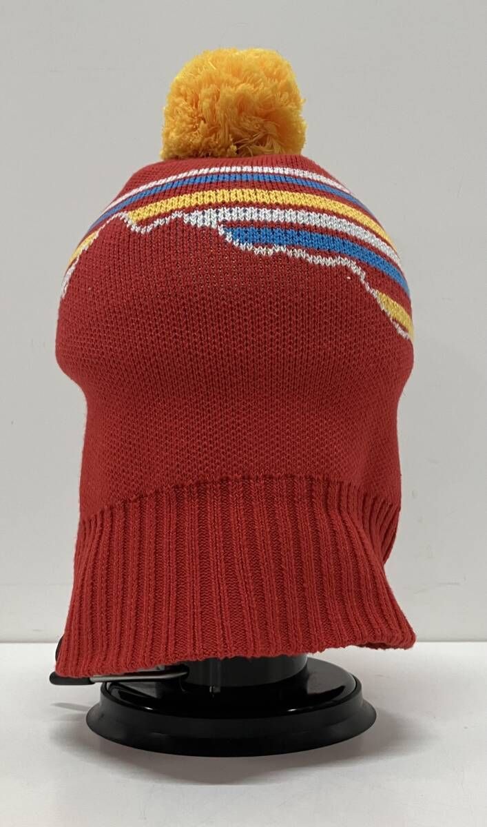 PATAGONIA パタゴニア ニット帽 ボンボン ビーニー 総柄 レッド ポリエステル100% 中国製