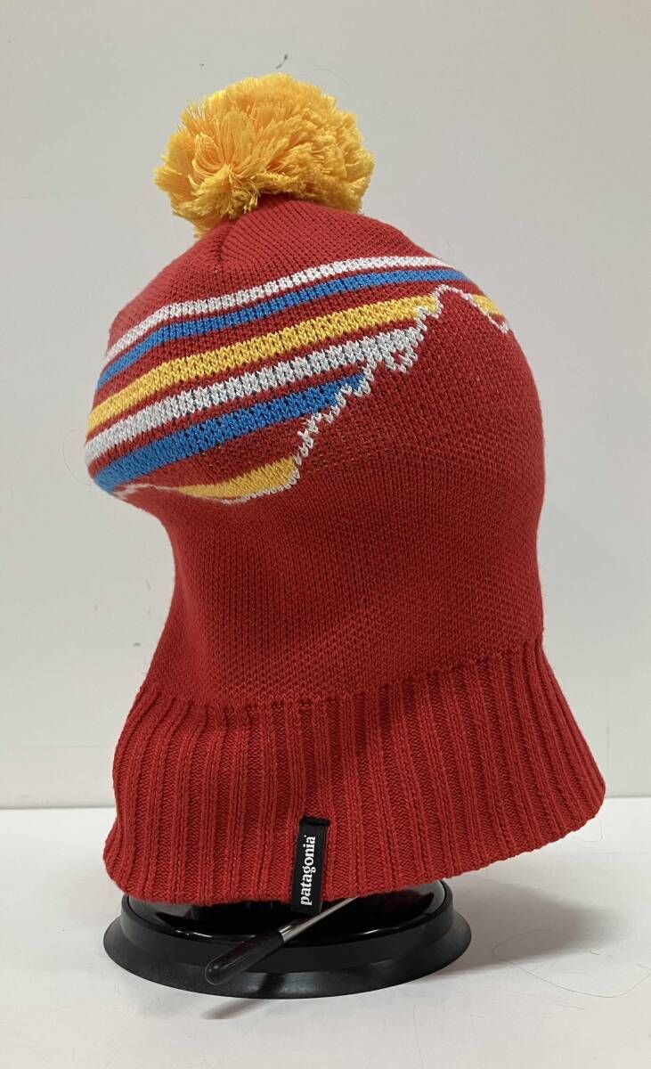 PATAGONIA パタゴニア ニット帽 ボンボン ビーニー 総柄 レッド ポリエステル100% 中国製 パタゴニア ボンボン patagonia キッズファッション小物 WEAR パウダーダウンビーニー