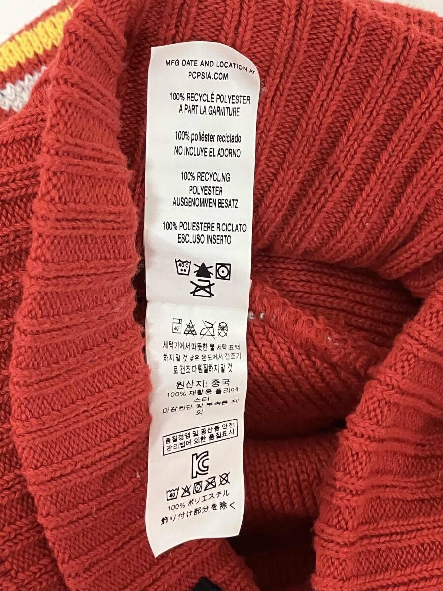 PATAGONIA パタゴニア ニット帽 ボンボン ビーニー 総柄 レッド ポリエステル100% 中国製 パタゴニア ボンボン patagonia キッズファッション小物 WEAR パウダーダウンビーニー