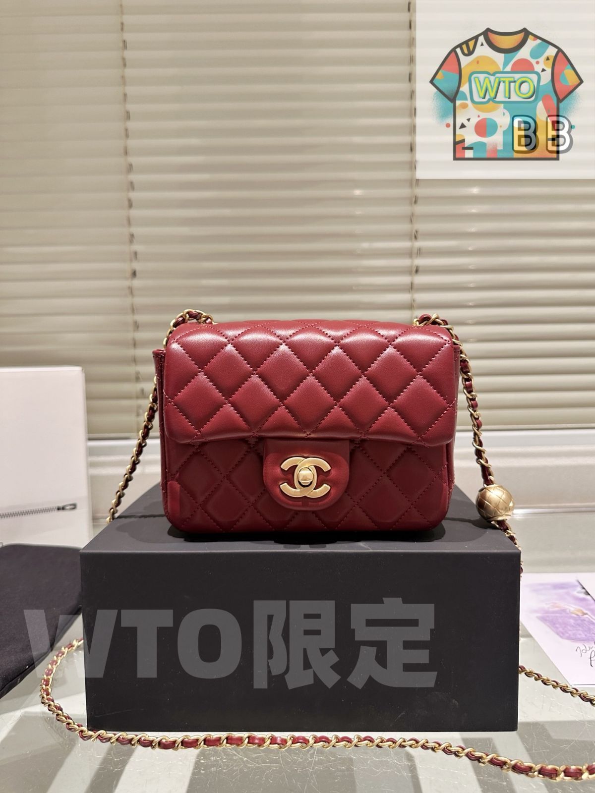 今日特価】Chanel 小羊皮 ゴールドボール ファット ショルダーバッグ