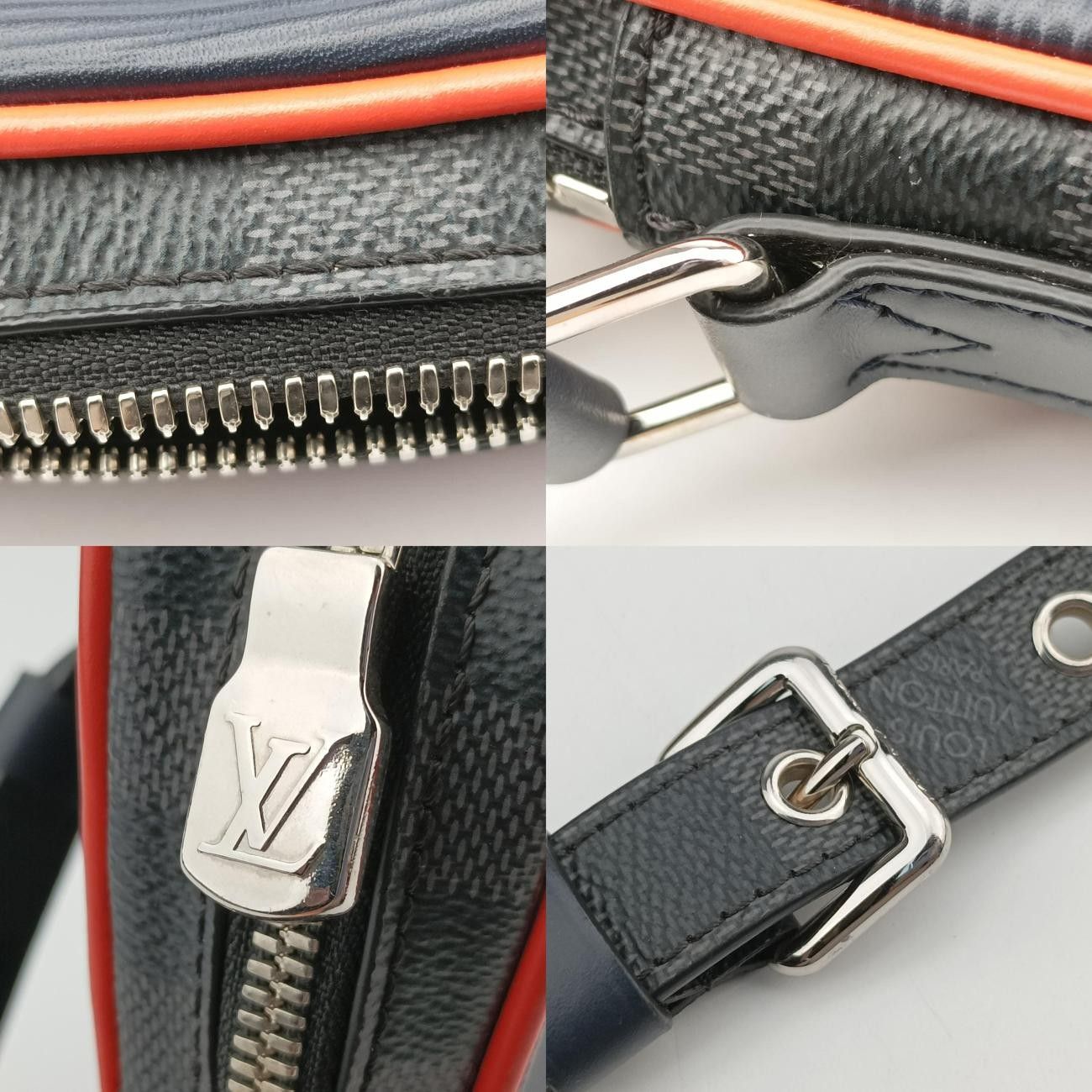 ルイヴィトンLouis VuittonダヌーブスリムPM NM ネイビー×ブルー