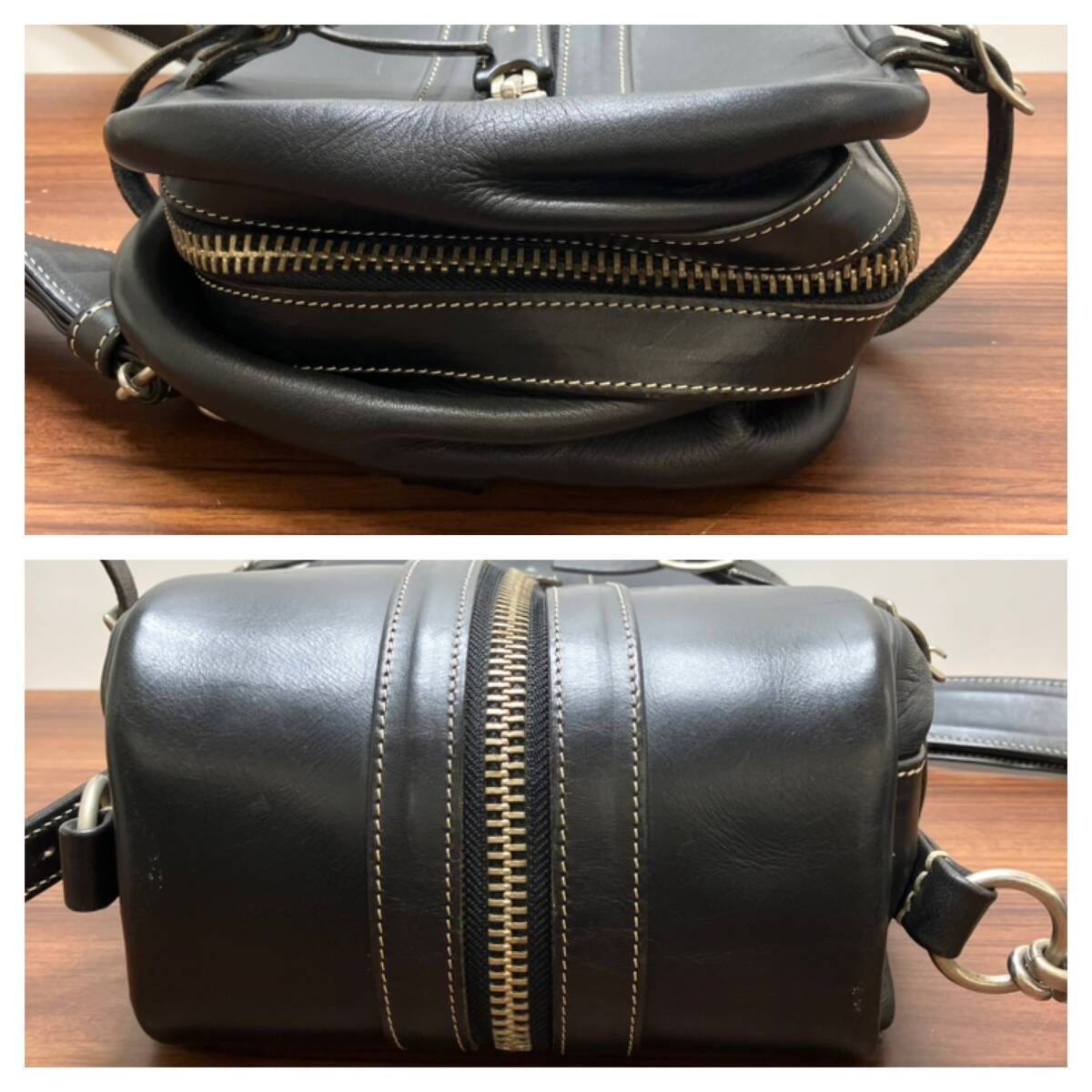 ★PAILOT RIVER パイロットリバー RED MOON ボディバッグ 斜め掛け メンズバッグ ブラック レザー 替えベルトあり